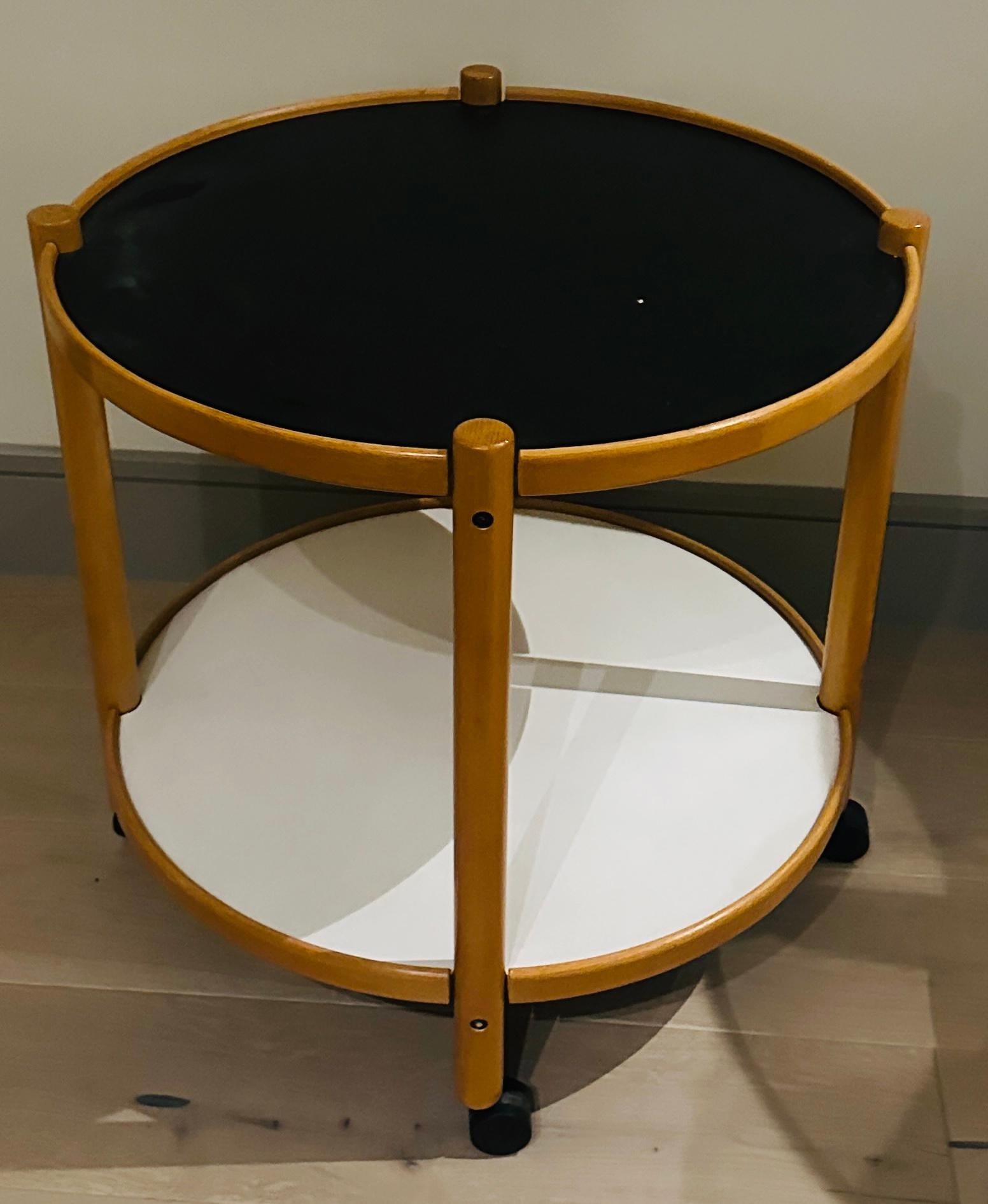 Tavolino per carrello portabevande danese degli anni '80 in beeche biondo stile Alvar Aalto in vendita 10
