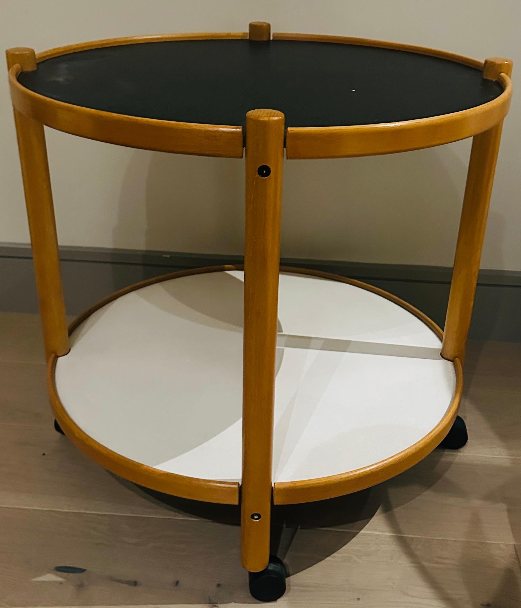 Tavolino per carrello portabevande danese degli anni '80 in beeche biondo stile Alvar Aalto in vendita 11