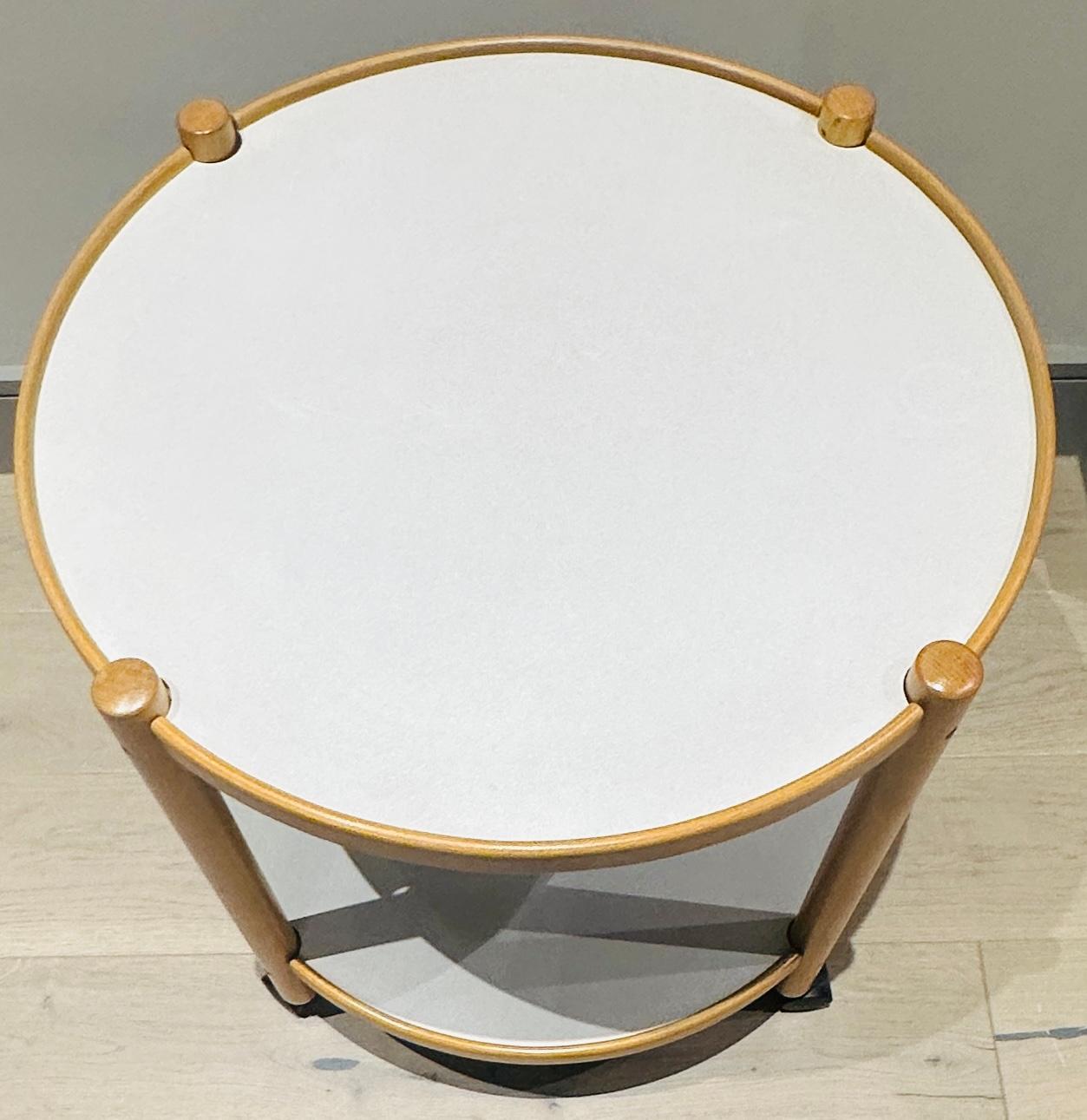Laminato Tavolino per carrello portabevande danese degli anni '80 in beeche biondo stile Alvar Aalto in vendita