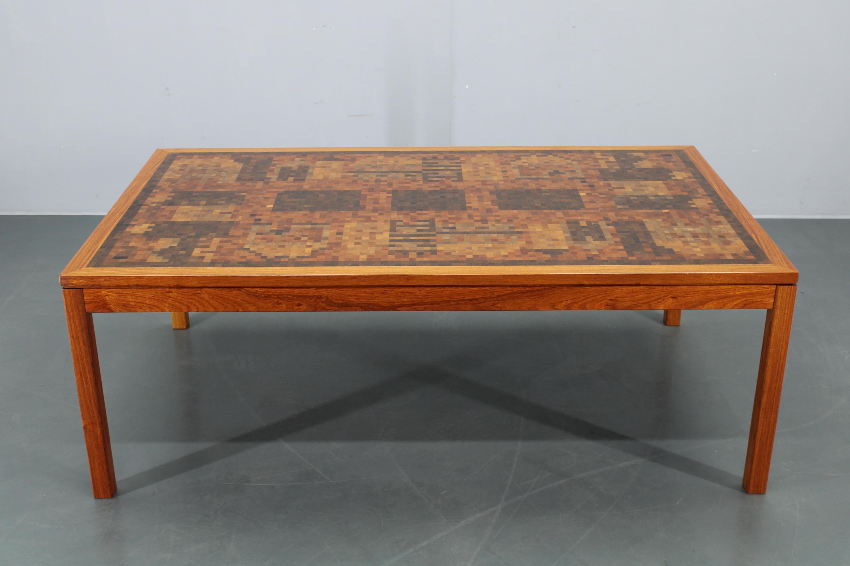 1980s Danish End-Grain Mosaic Coffee Table by Middelboe & Linduma for Tranekaer For Sale 6