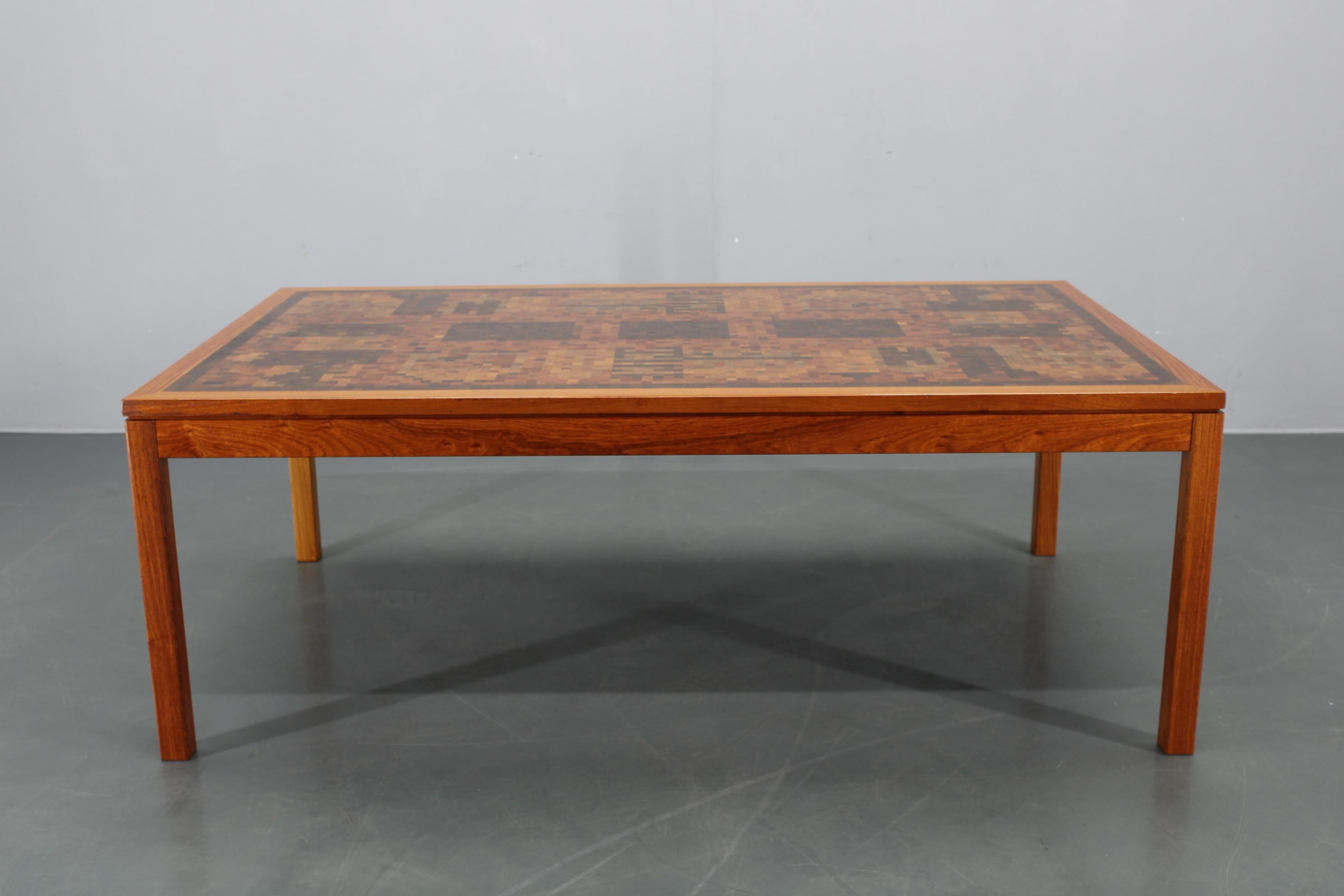 1980s Danish End-Grain Mosaic Coffee Table by Middelboe & Linduma for Tranekaer For Sale 7