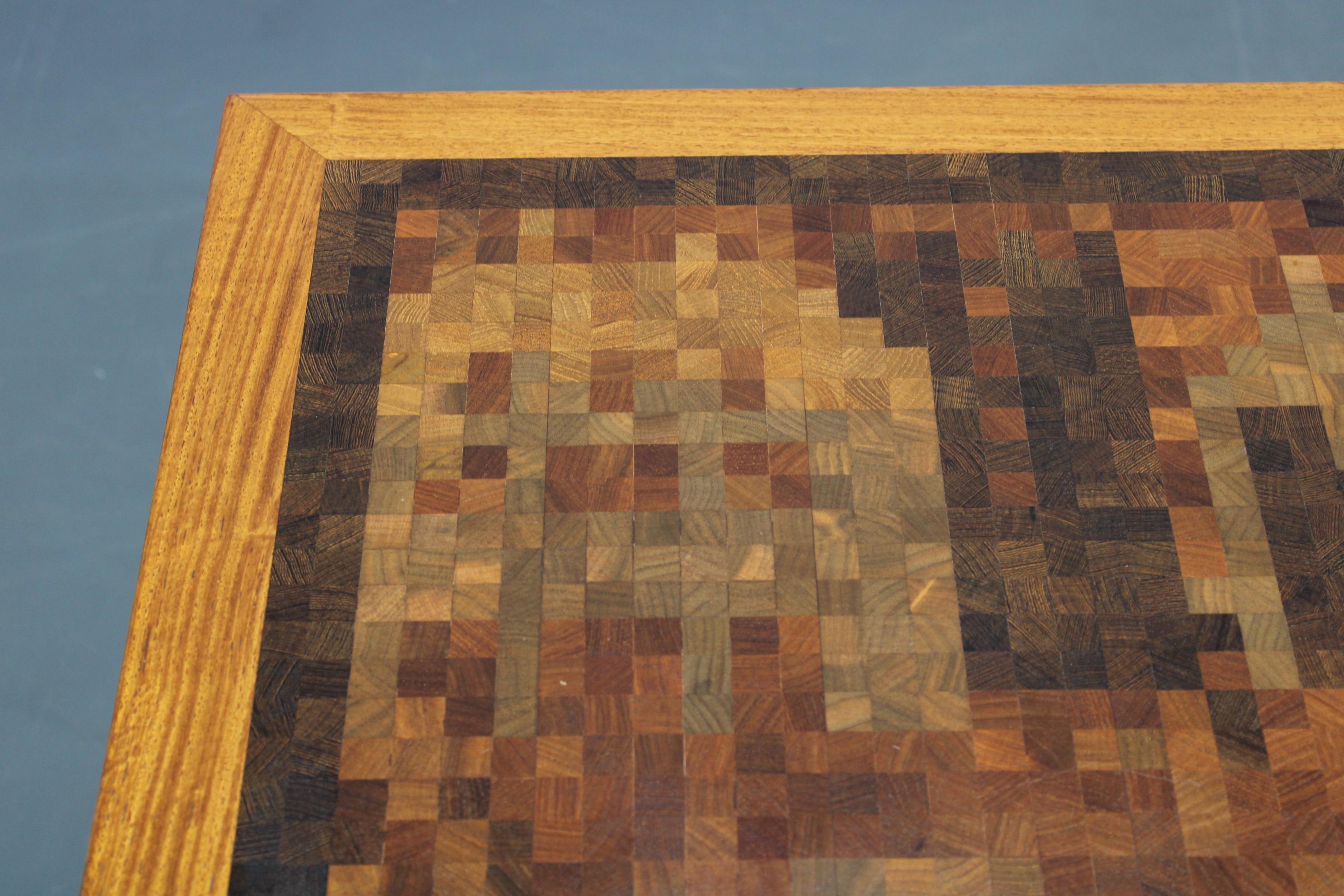 1980s Danish End-Grain Mosaic Coffee Table by Middelboe & Linduma for Tranekaer For Sale 10