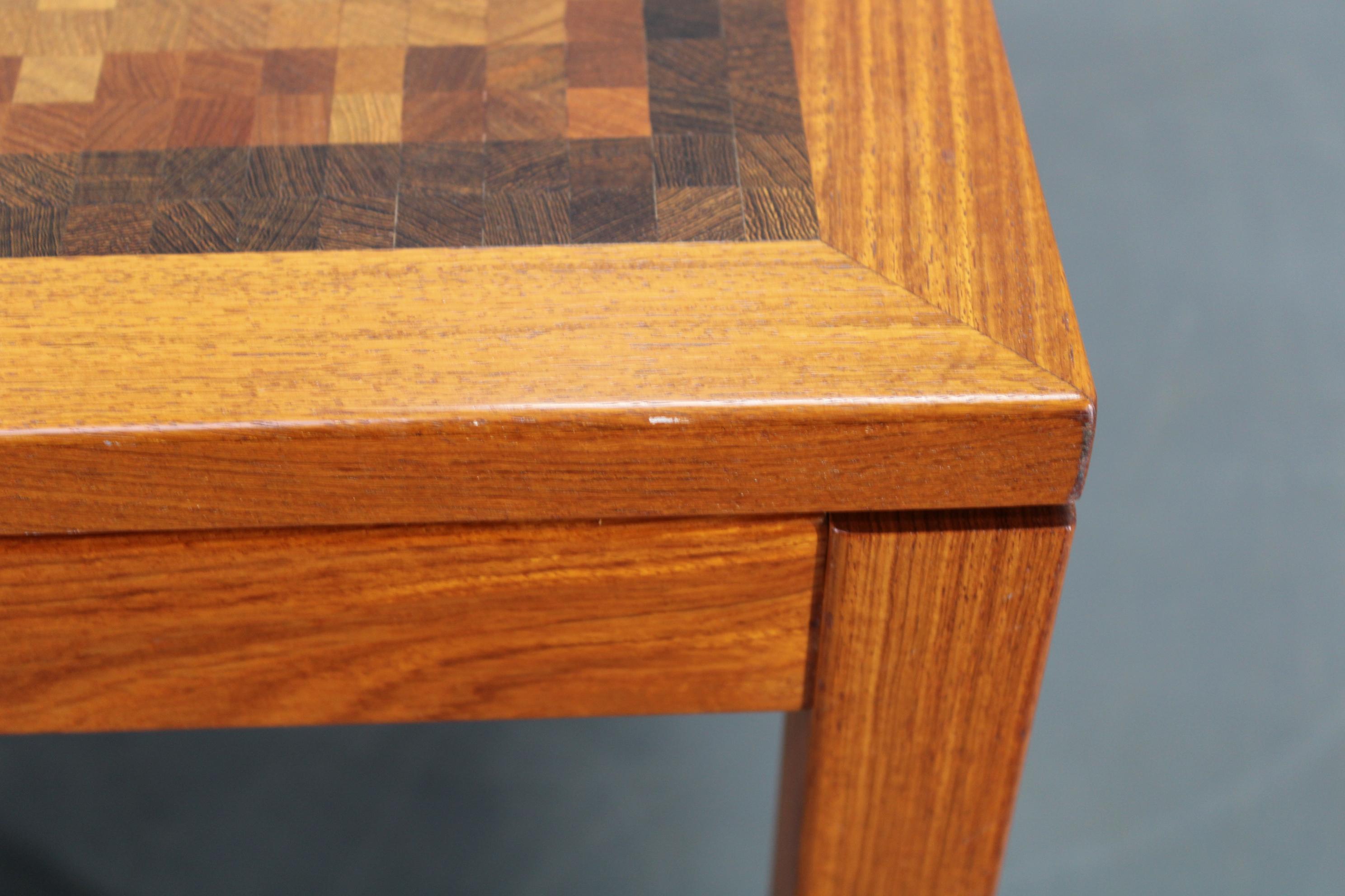 Art Deco 1980s Danish End-Grain Mosaic Coffee Table by Middelboe & Linduma for Tranekaer For Sale