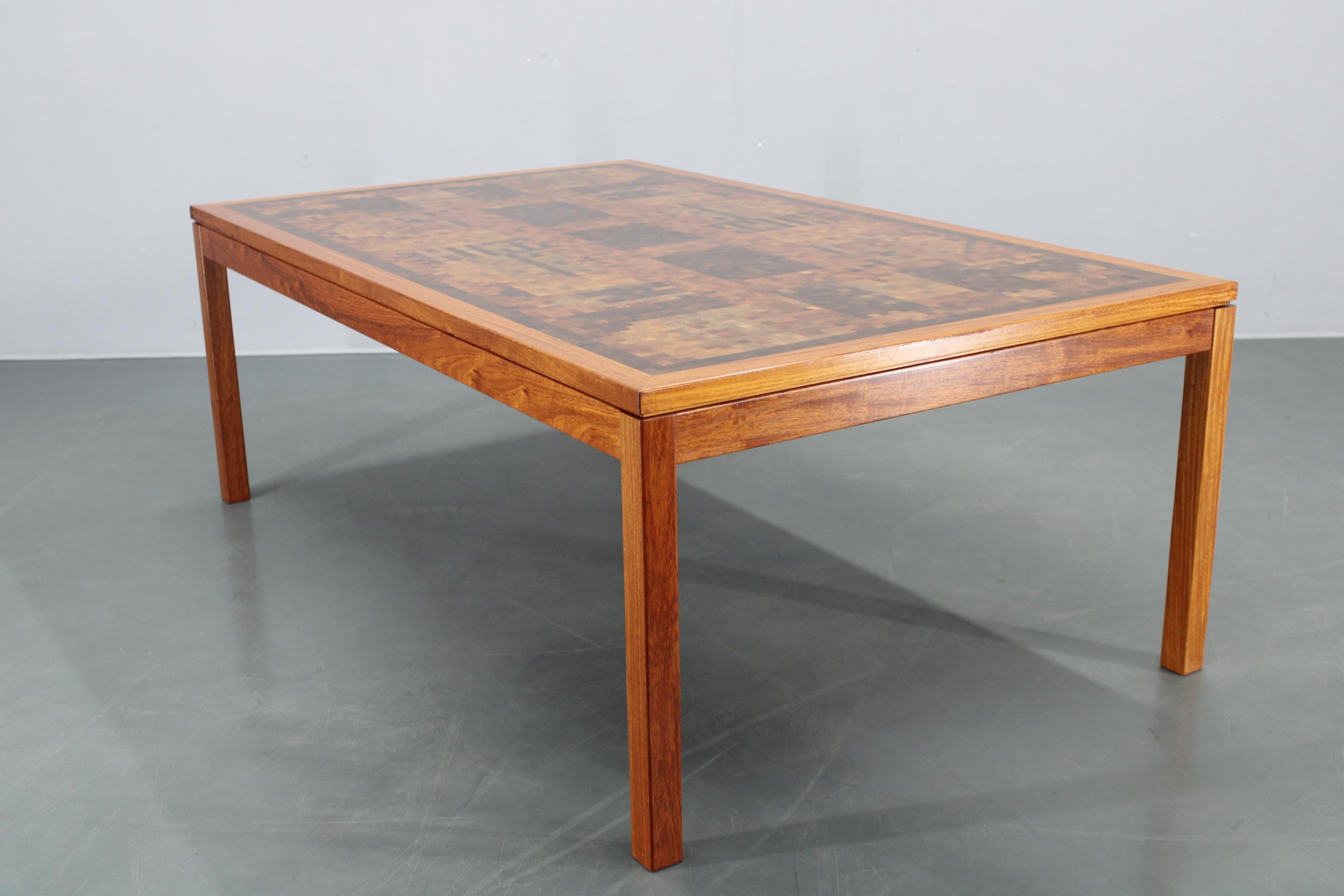 Wood 1980s Danish End-Grain Mosaic Coffee Table by Middelboe & Linduma for Tranekaer For Sale