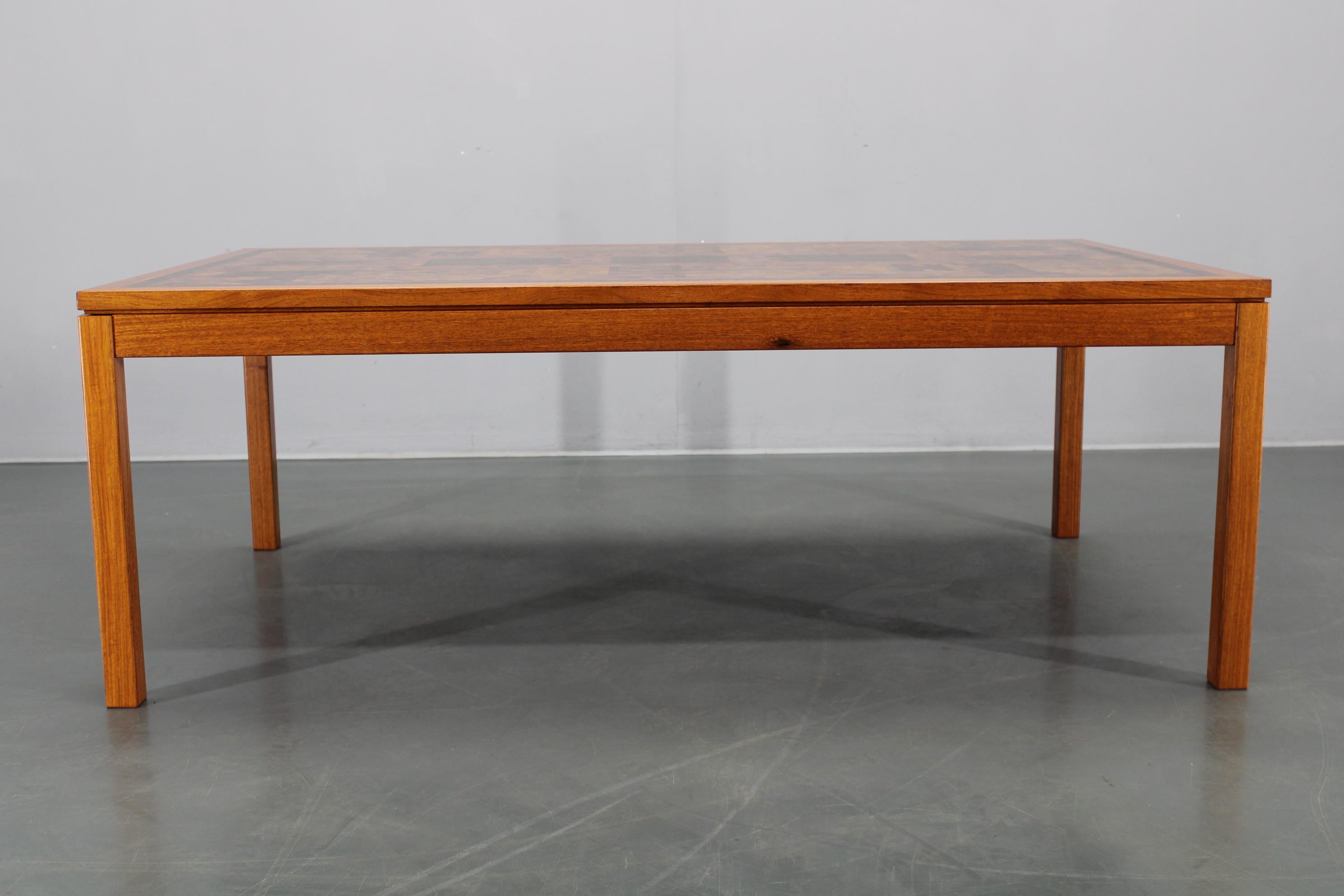 1980s Danish End-Grain Mosaic Coffee Table by Middelboe & Linduma for Tranekaer For Sale 2