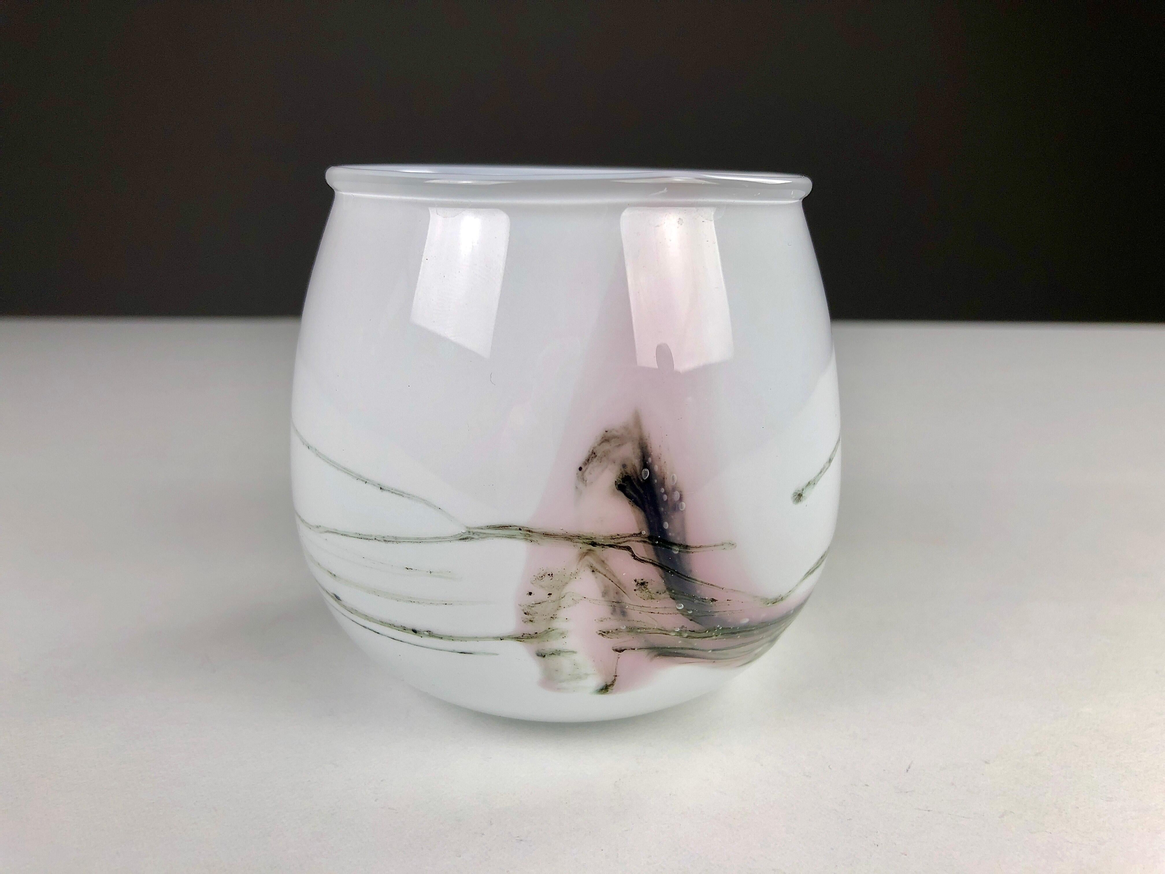 Modern 1980s Danish Glass Vase by Michael Bang for Holmegaard For Sale