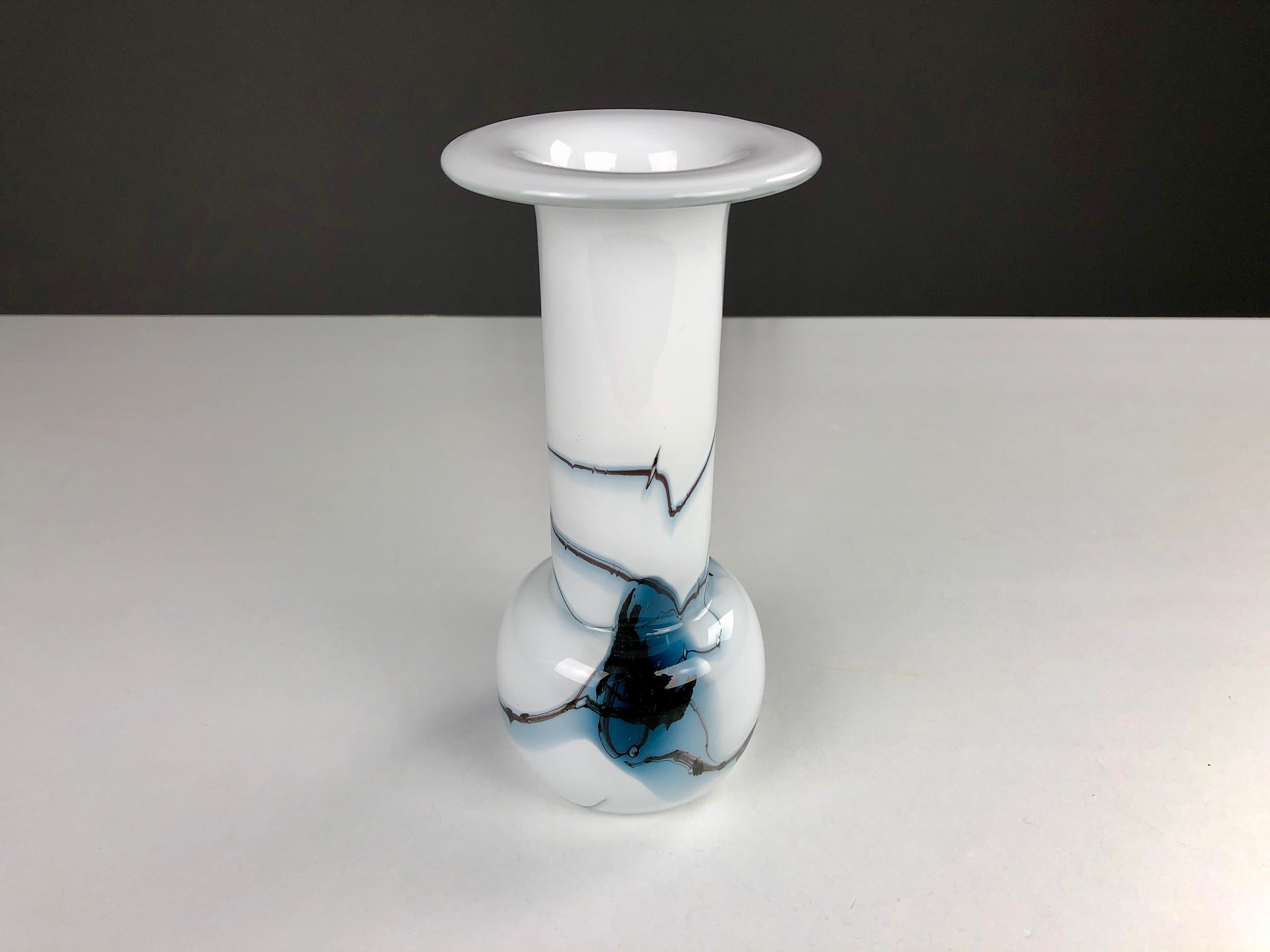 Modern 1980s Danish Glass Vase / Candle Holder by Michael Bang for Holmegaard For Sale