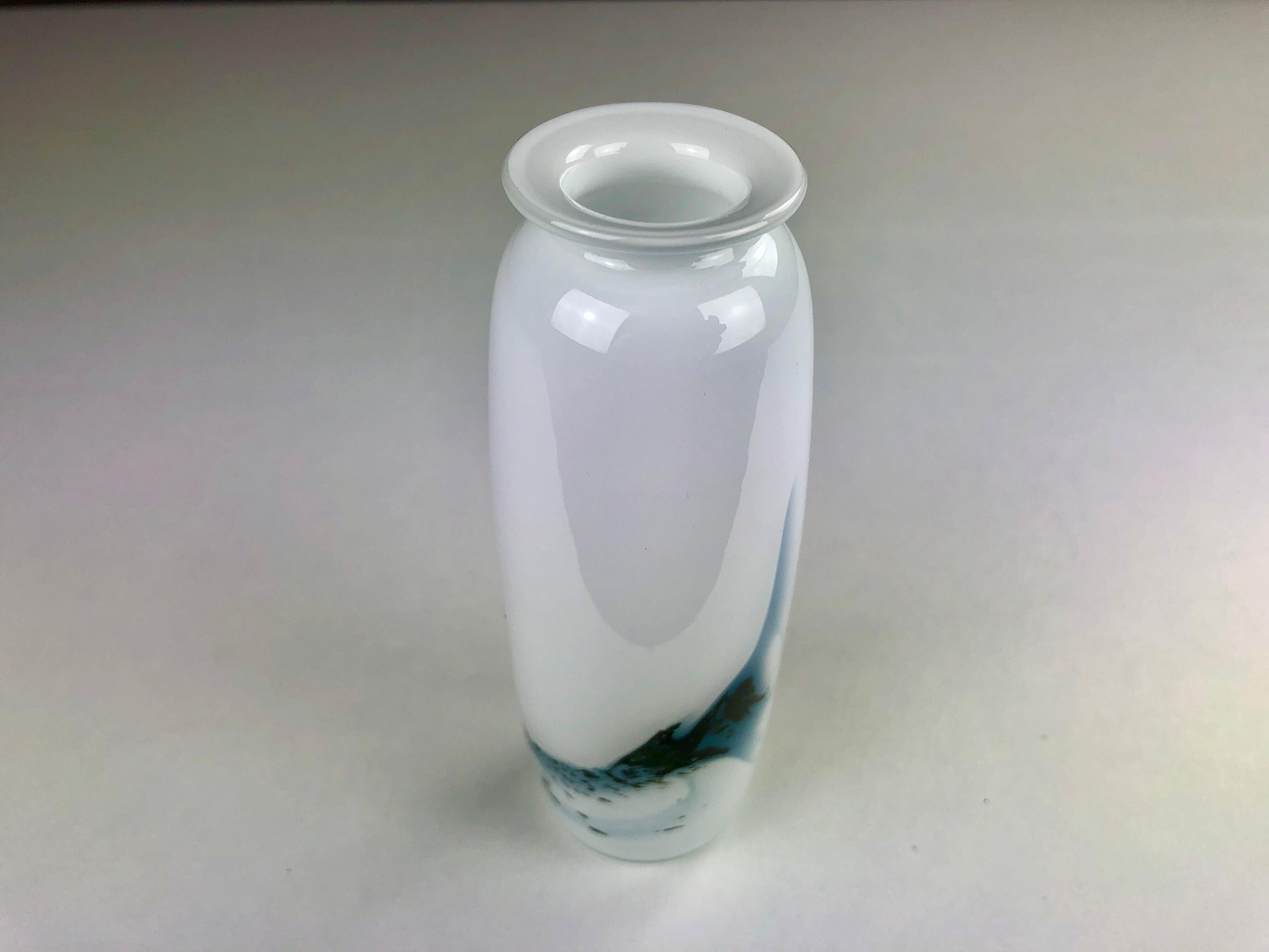 Late 20th Century 1980s Danish Glass Vase by Michael Bang for Holmegaard For Sale