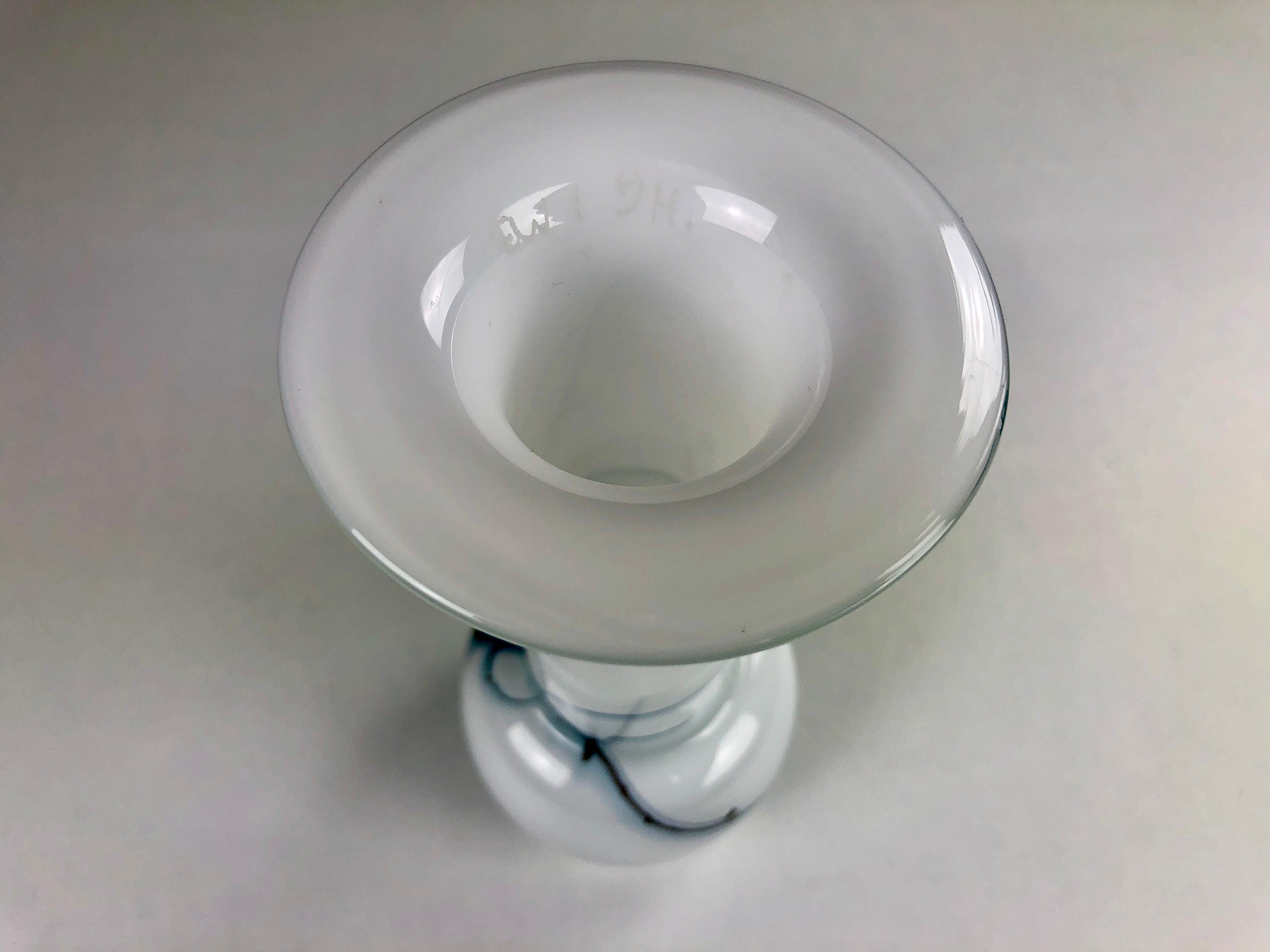 1980s Danish Glass Vase / Candle Holder by Michael Bang for Holmegaard In Good Condition For Sale In Knebel, DK