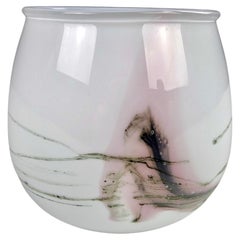 Vintage 1980s Danish Glass Vase by Michael Bang for Holmegaard