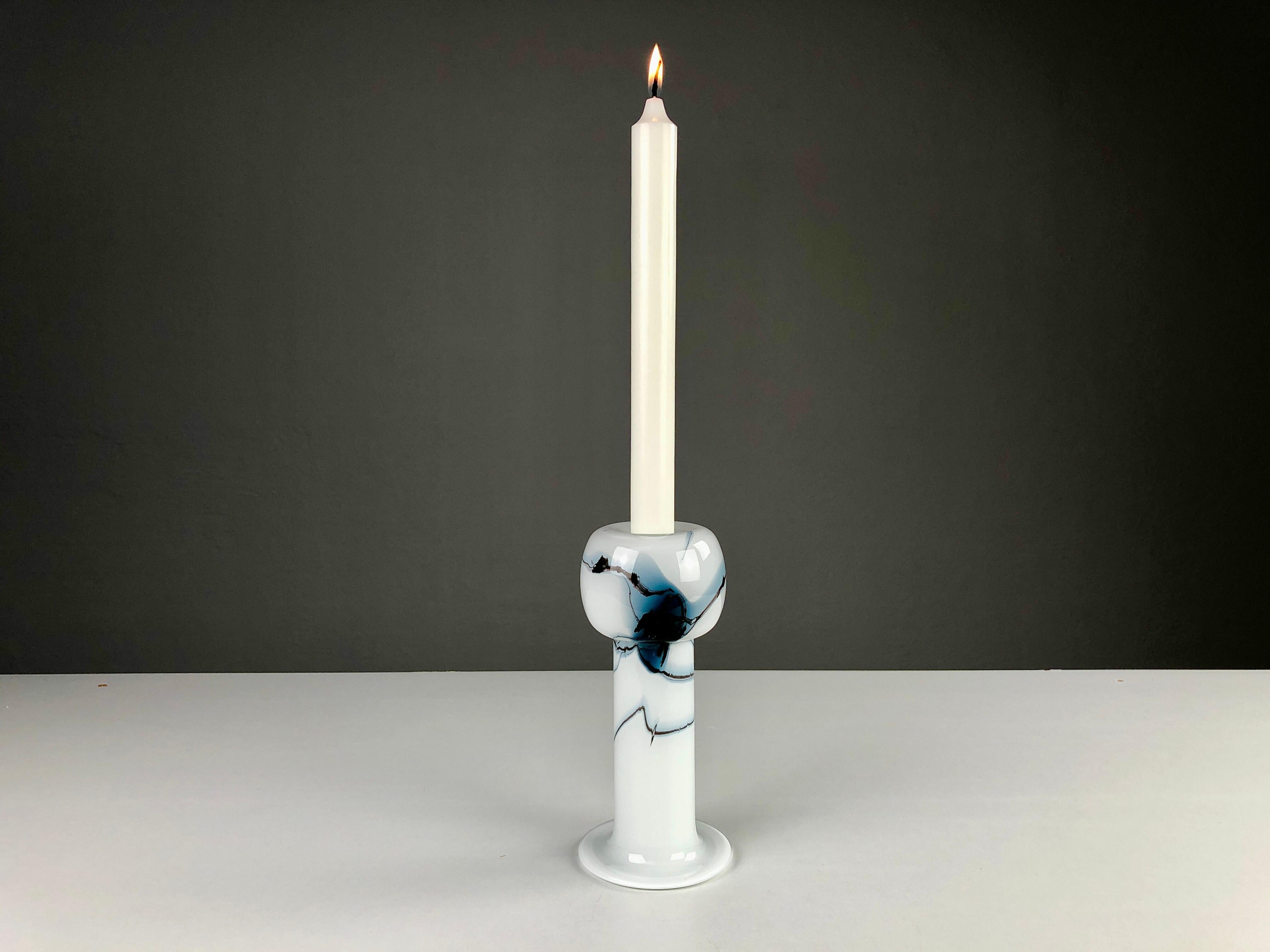 Late 20th Century 1980s Danish Glass Vase / Candle Holder by Michael Bang for Holmegaard For Sale