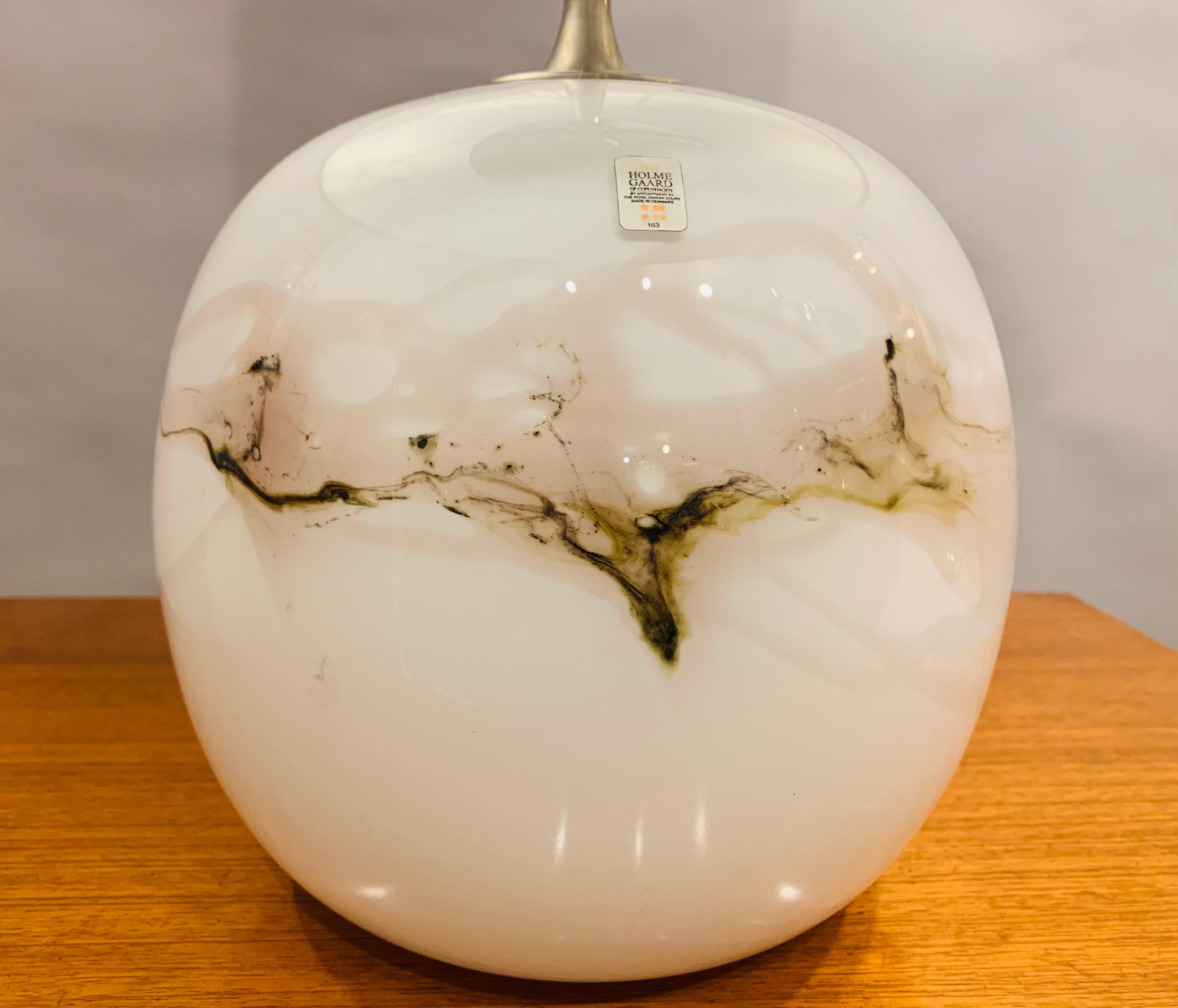 1980s Danish Holmegaard 'Sakura' Oplaine Glass Table Lamp by Michael Bang 4