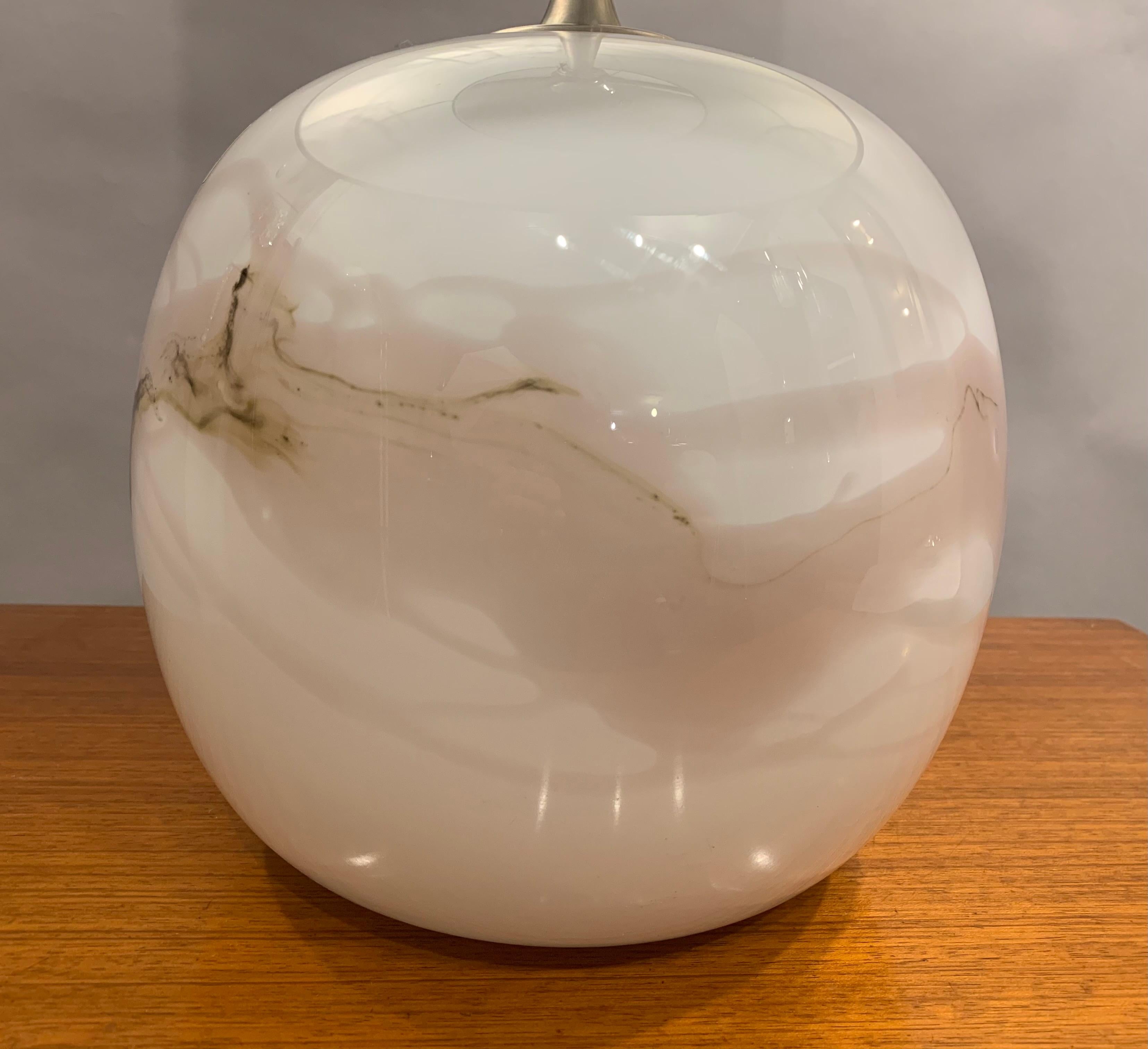 1980s Danish Holmegaard 'Sakura' Oplaine Glass Table Lamp by Michael Bang 5
