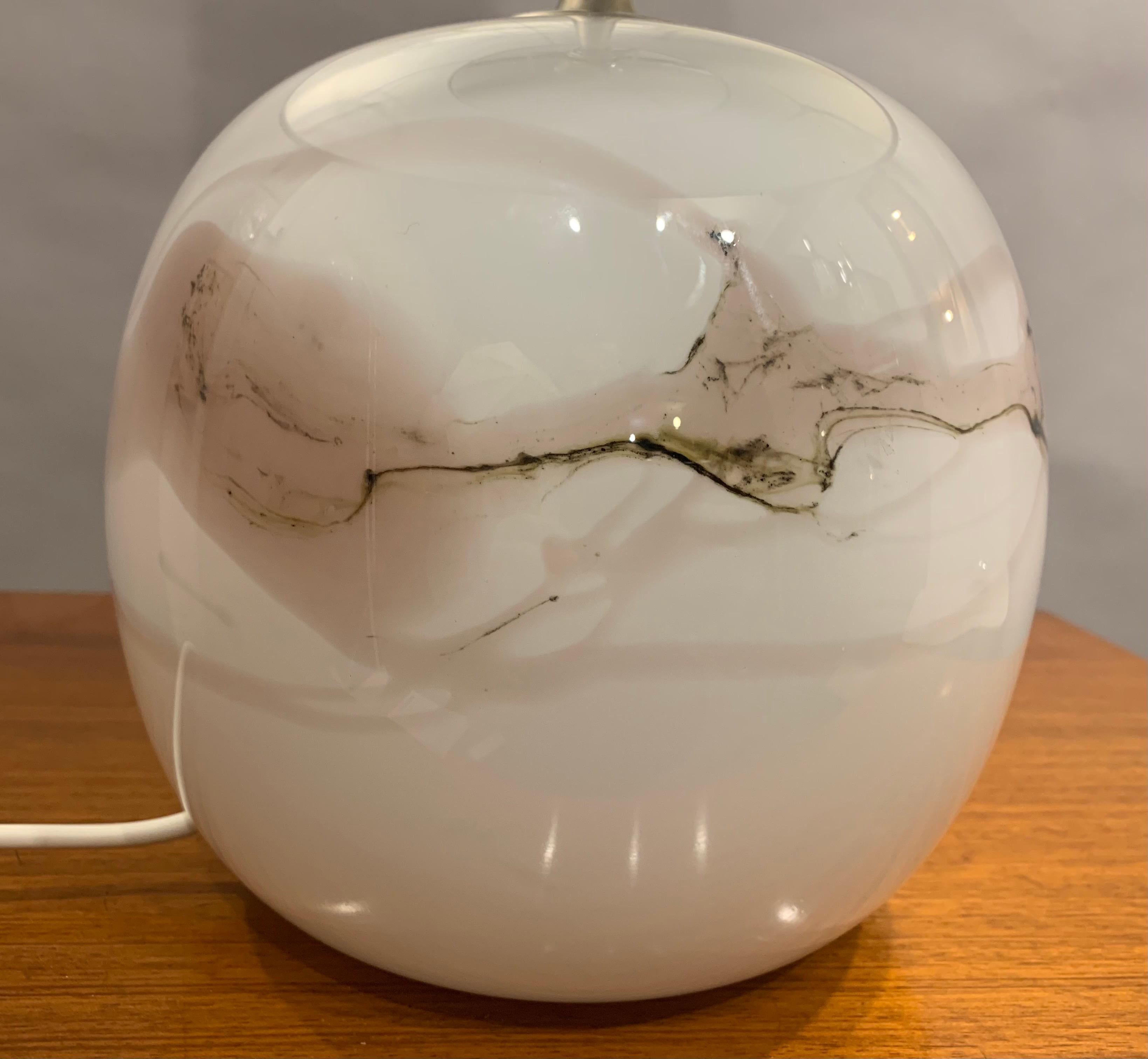 1980s Danish Holmegaard 'Sakura' Oplaine Glass Table Lamp by Michael Bang 7