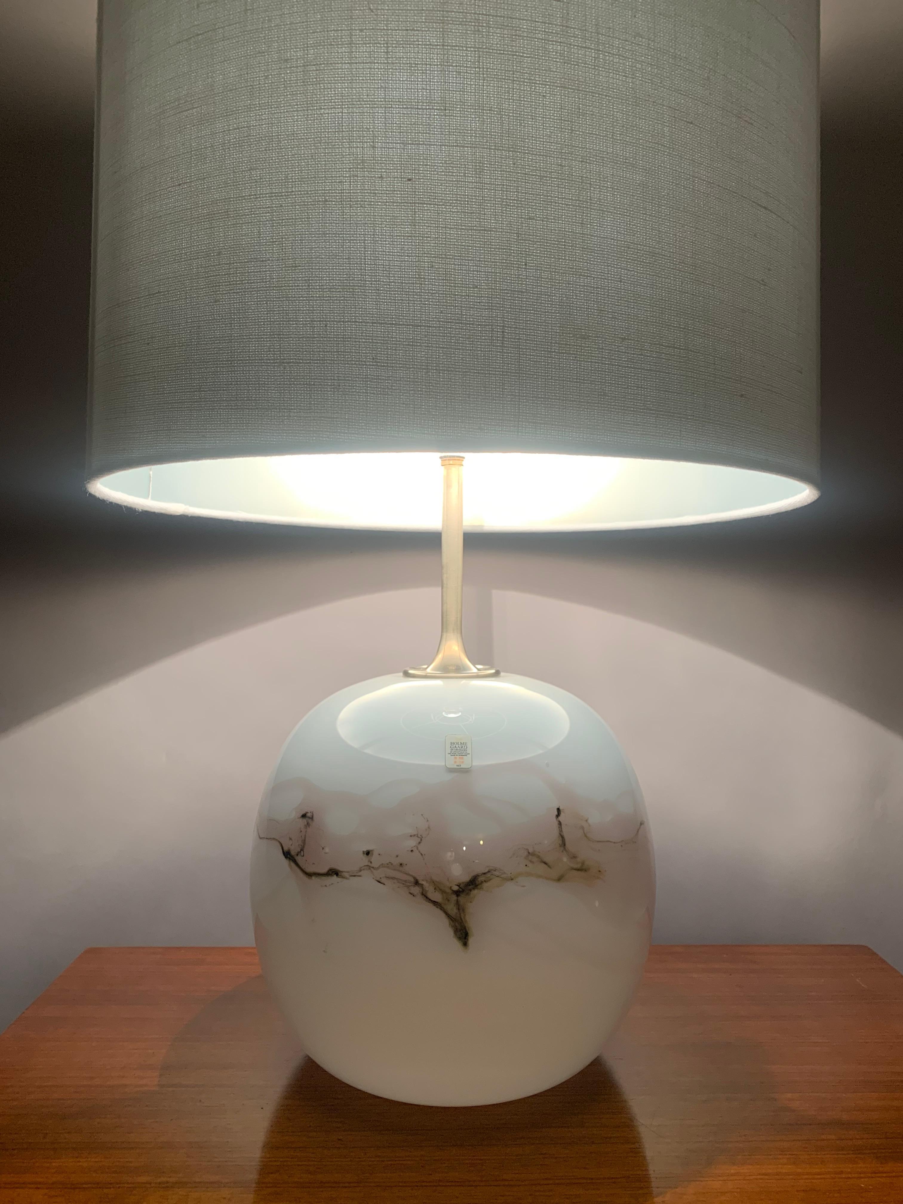 Late 20th Century 1980s Danish Holmegaard 'Sakura' Oplaine Glass Table Lamp by Michael Bang