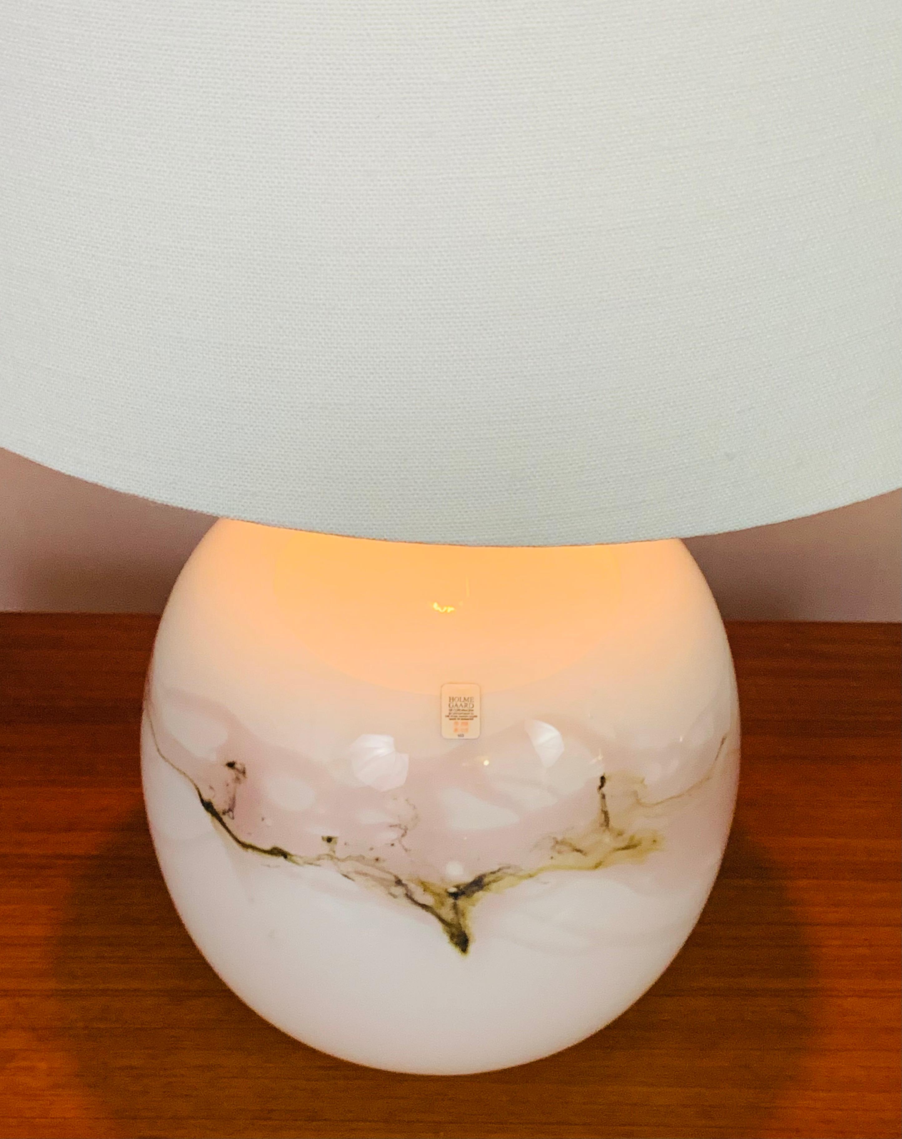 1980s Danish Holmegaard 'Sakura' Oplaine Glass Table Lamp by Michael Bang 3