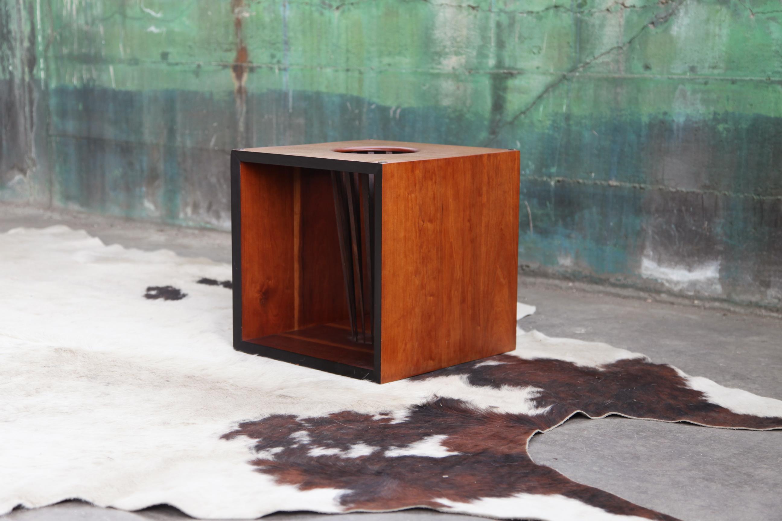 1980s Danish Modern Gentry 86 Peter Hvidt Style Teak Cube Base Glass Table For Sale 1