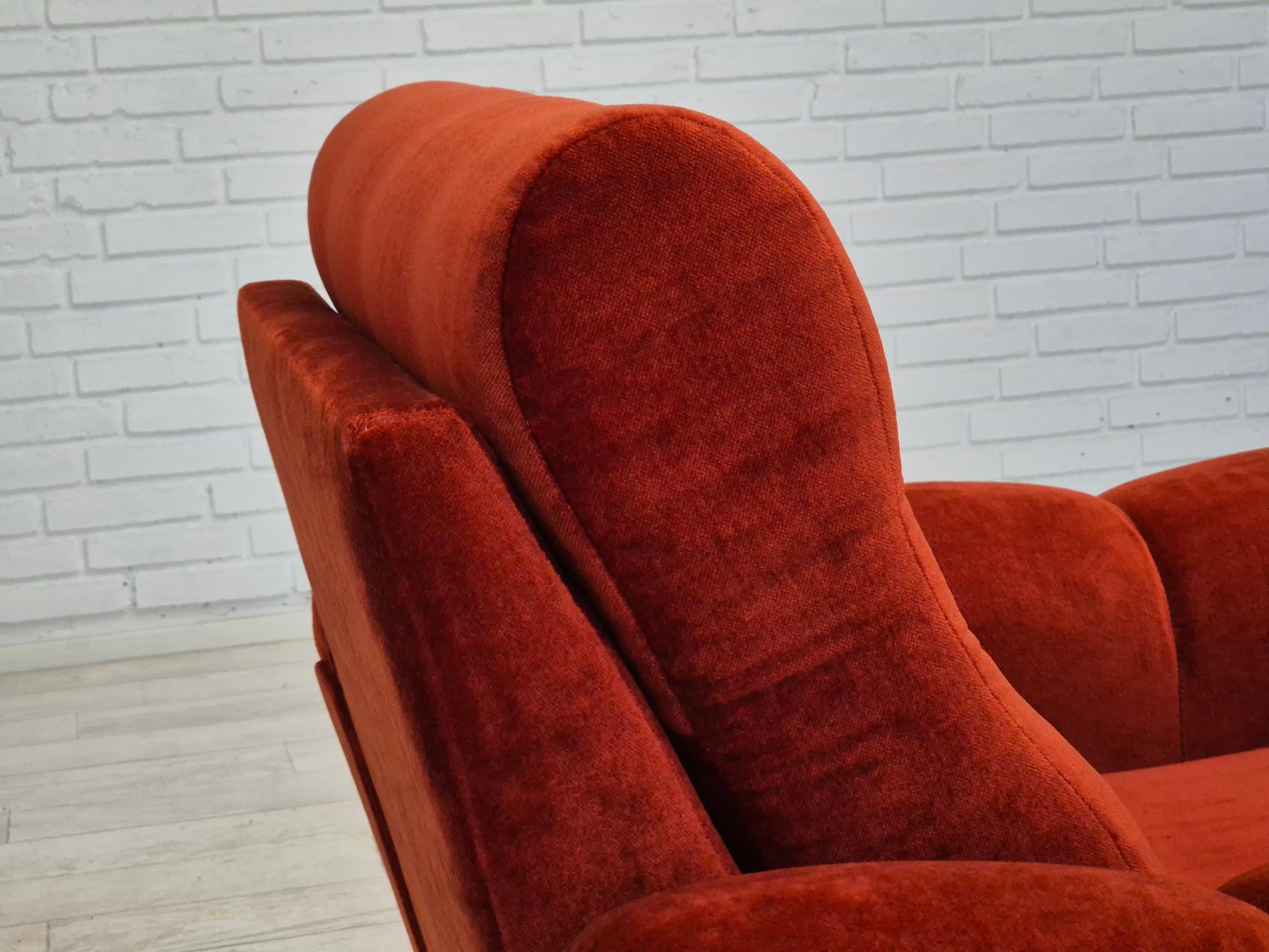 1980s, Danish relax armchair in original very good condition, velour. For Sale 2