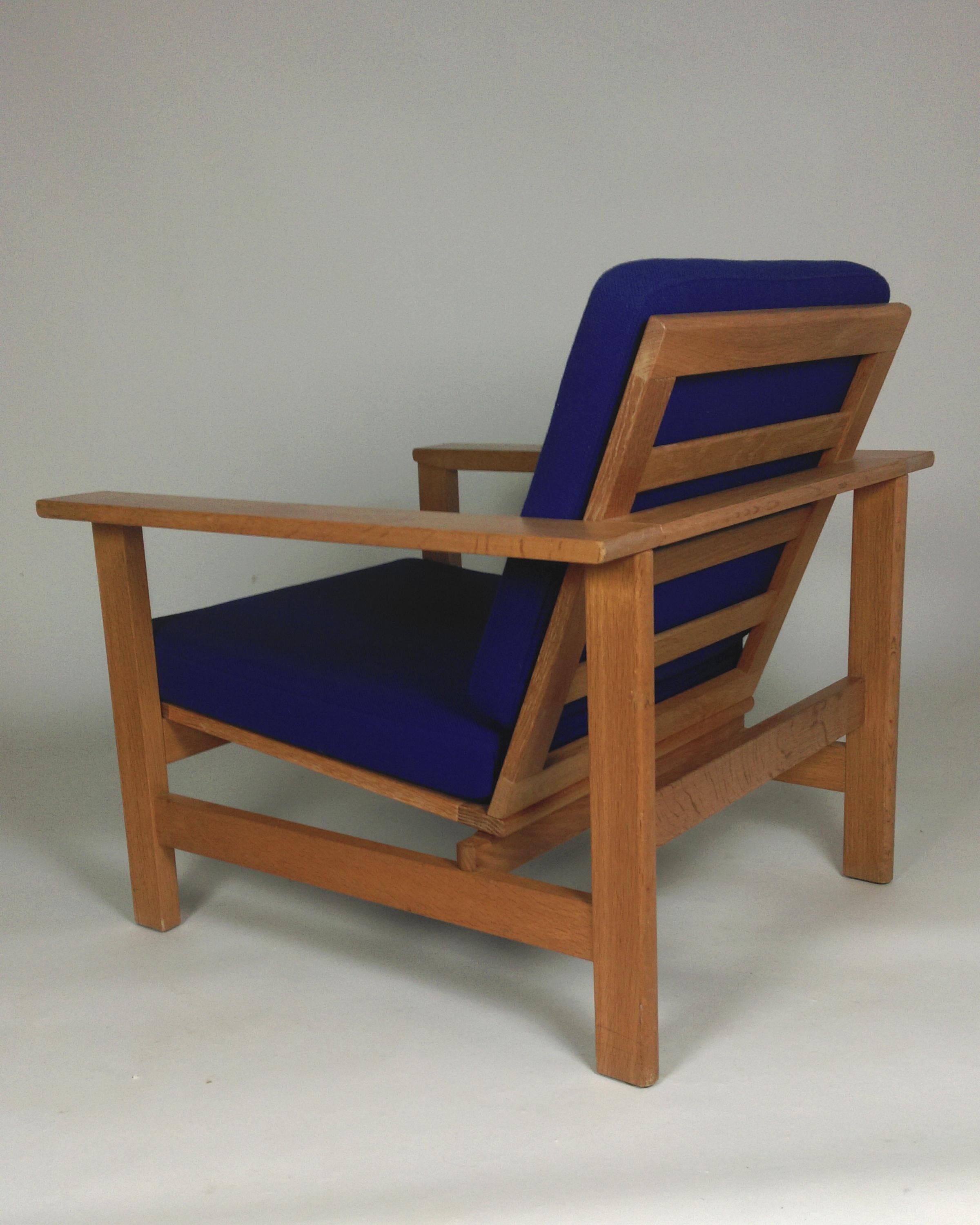 1980s Danish Restored Soren Holst Oak Lounge/Easy Chair by Fredericia Furniture In Good Condition For Sale In Knebel, DK