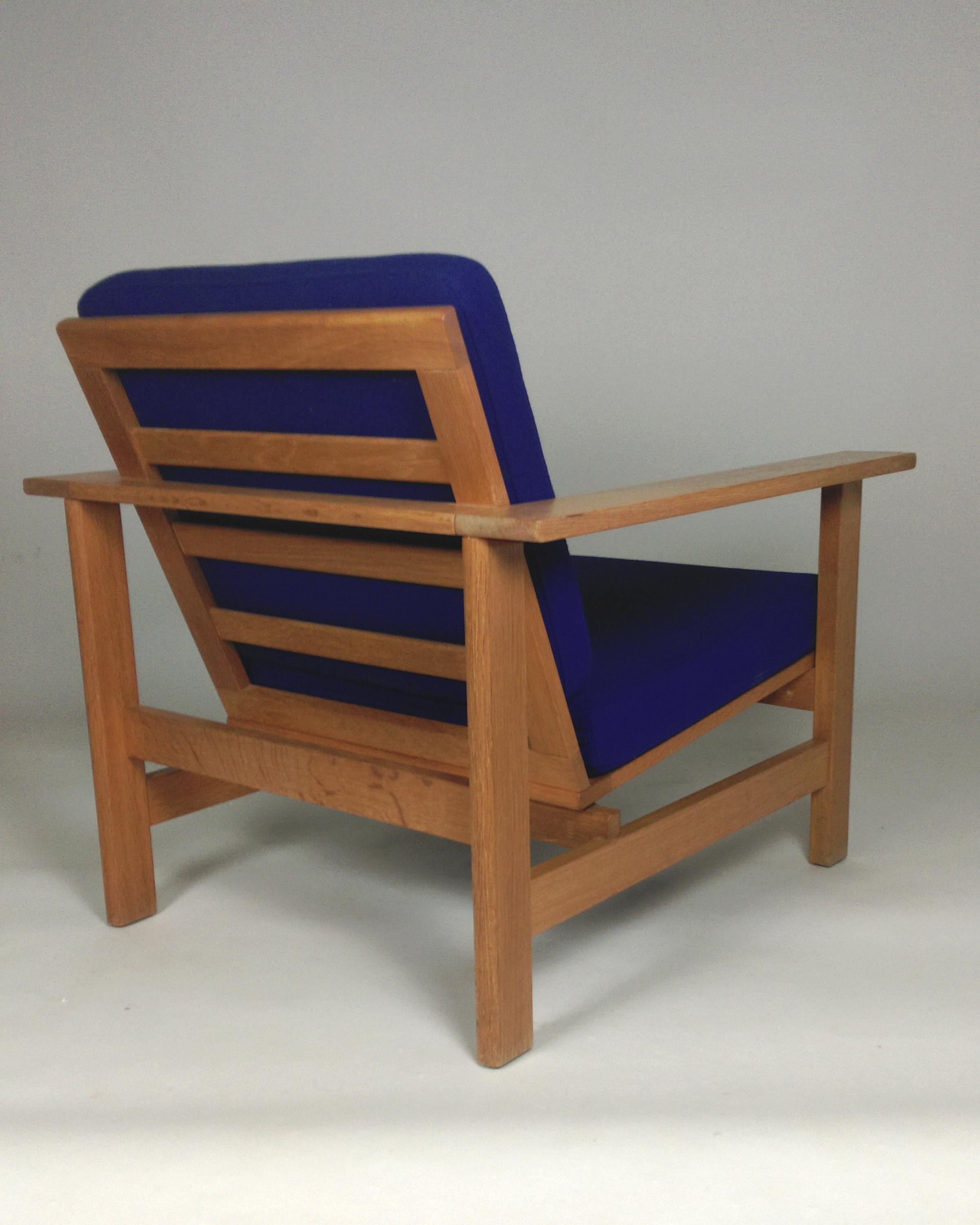 1980s Danish Restored Soren Holst Oak Lounge/Easy Chair by Fredericia Furniture For Sale 1