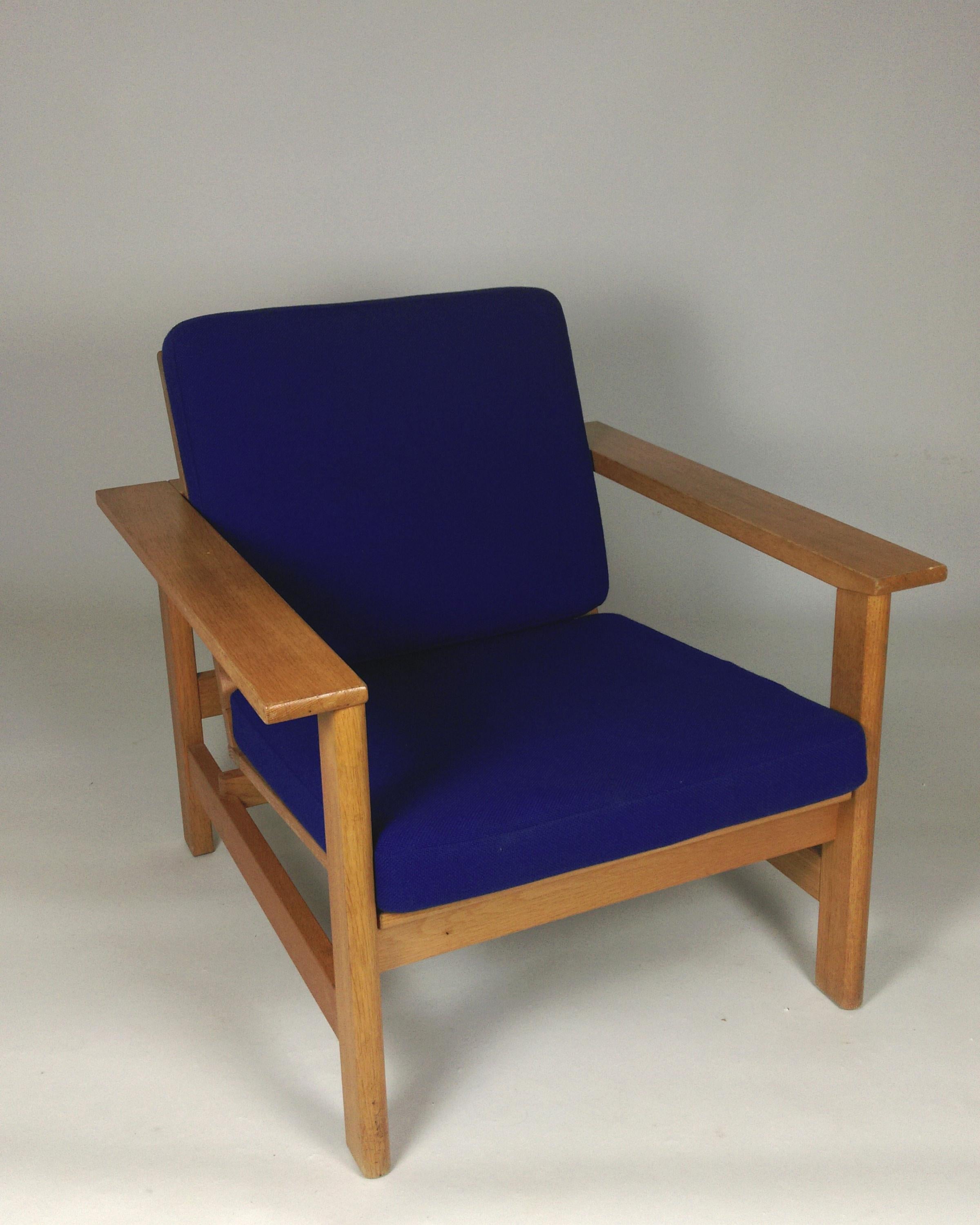1980s Danish Restored Soren Holst Oak Lounge/Easy Chair by Fredericia Furniture For Sale 3