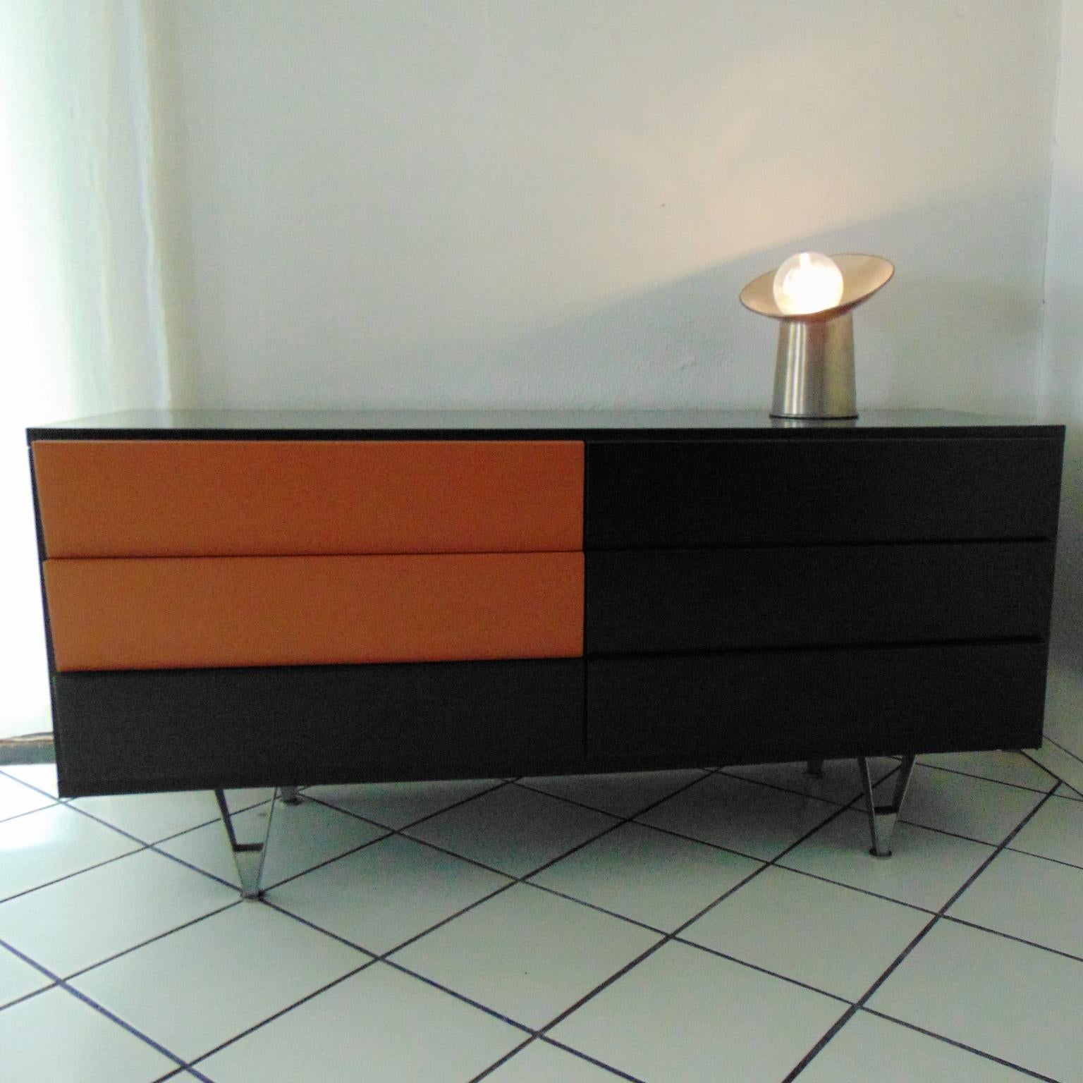 1980er Italienische Kommode aus dunkelgrünem Satinlack von Sormani im Angebot 10