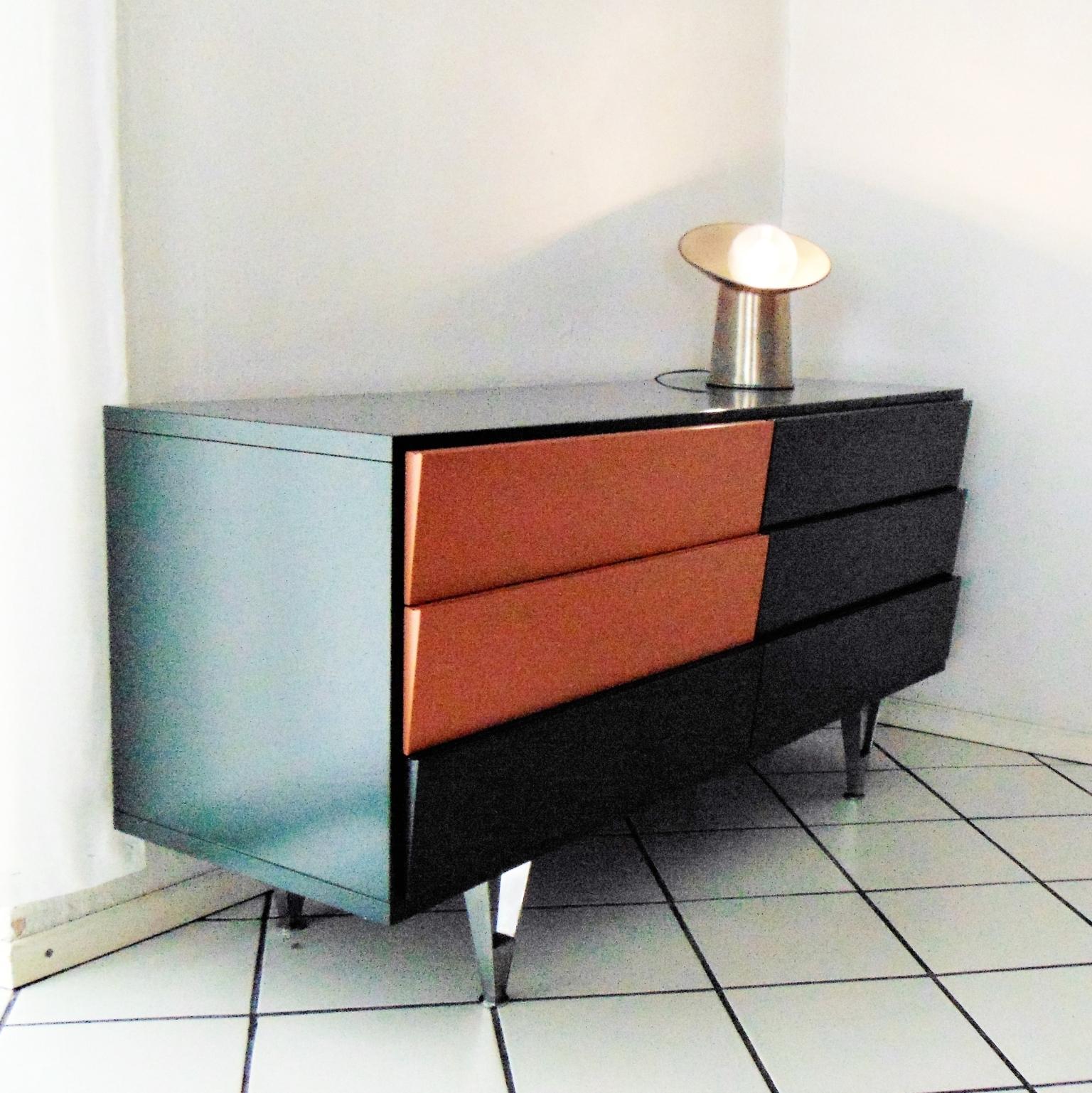 1980er Italienische Kommode aus dunkelgrünem Satinlack von Sormani im Angebot 11