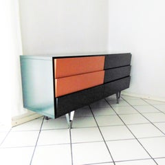 1980s Italian Dark Green Satin Lacquer Chest of Drawers by Sormani