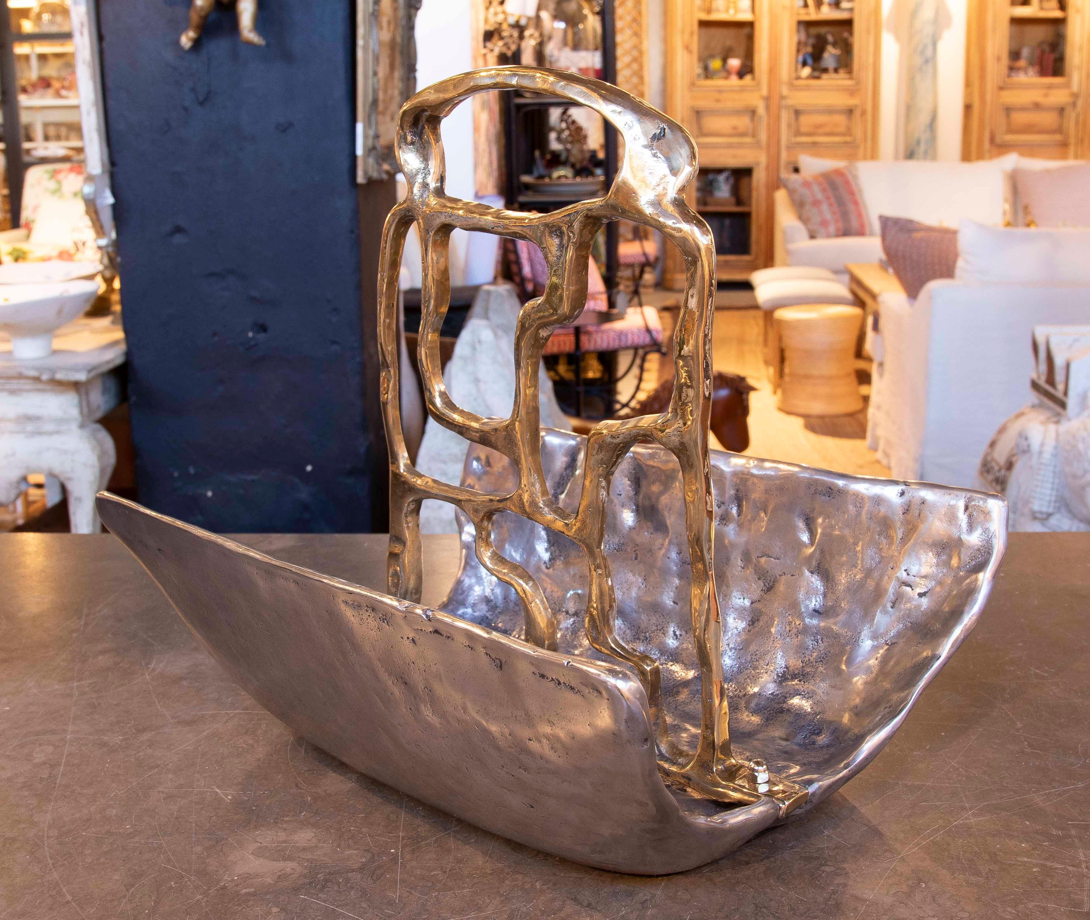 1980er David Marshall Holzschnitzerei in Bronze mit zwei Oberflächen im Zustand „Gut“ im Angebot in Marbella, ES