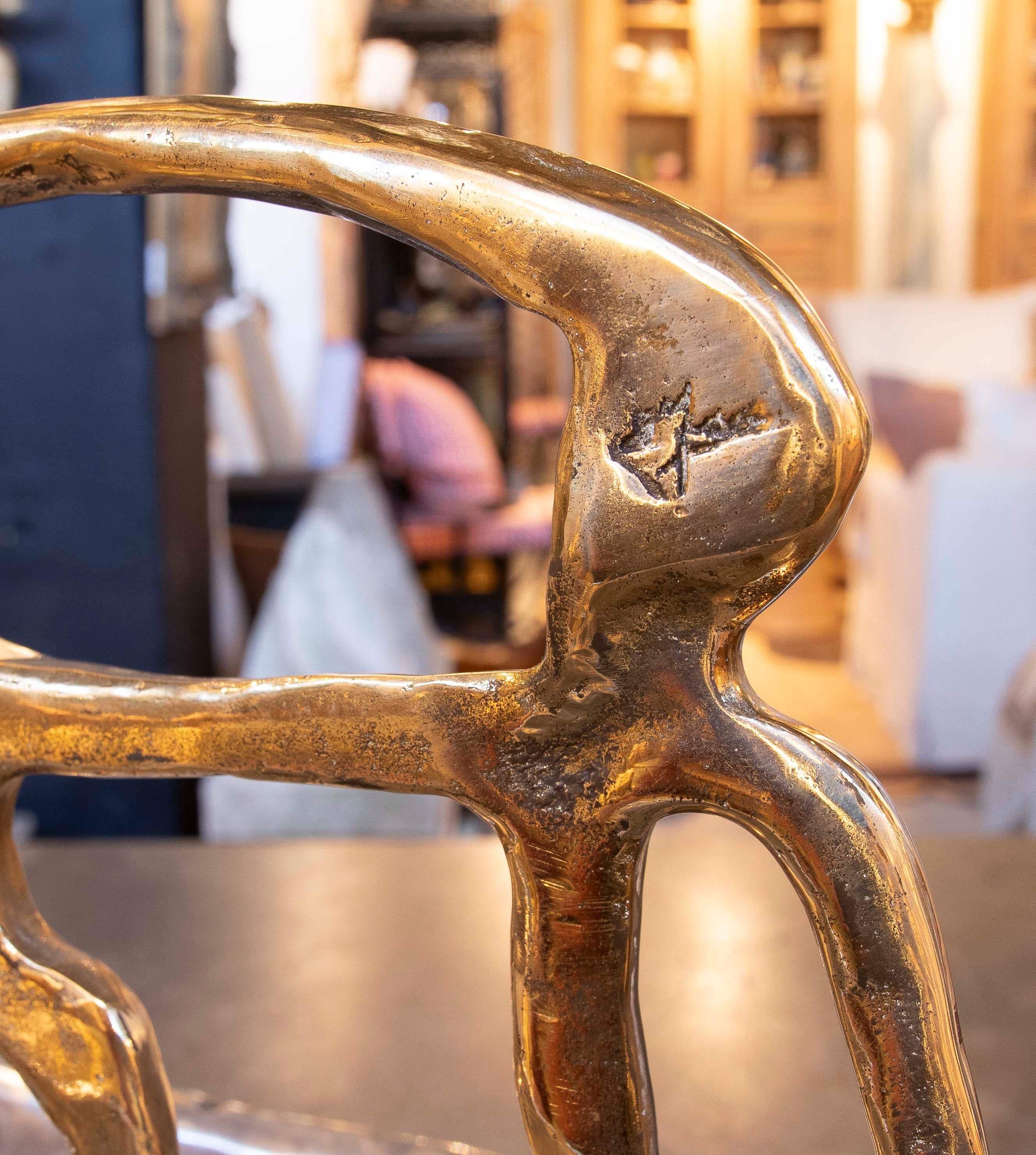 1980er David Marshall Holzschnitzerei in Bronze mit zwei Oberflächen im Angebot 2