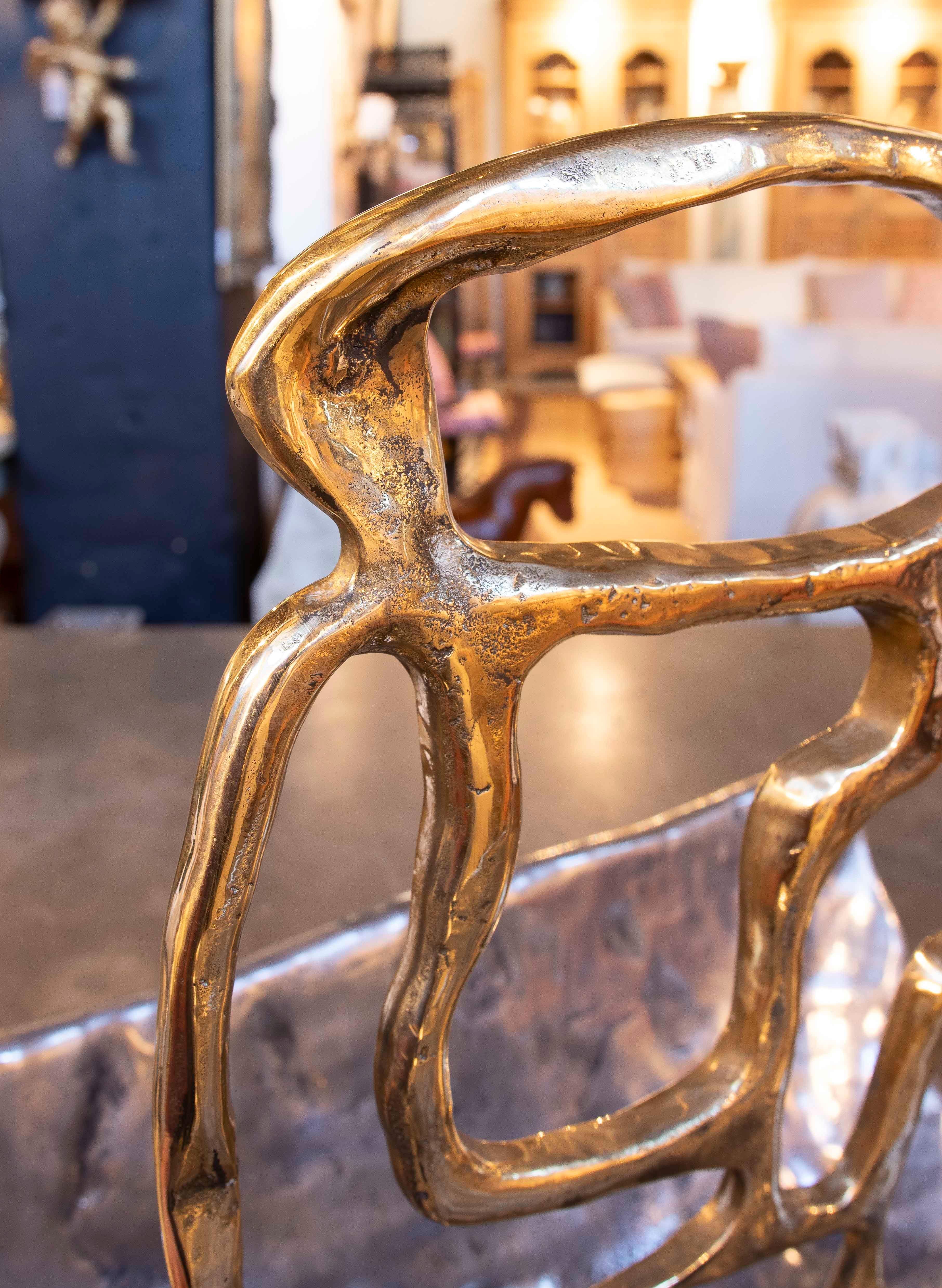 1980er David Marshall Holzschnitzerei in Bronze mit zwei Oberflächen im Angebot 3