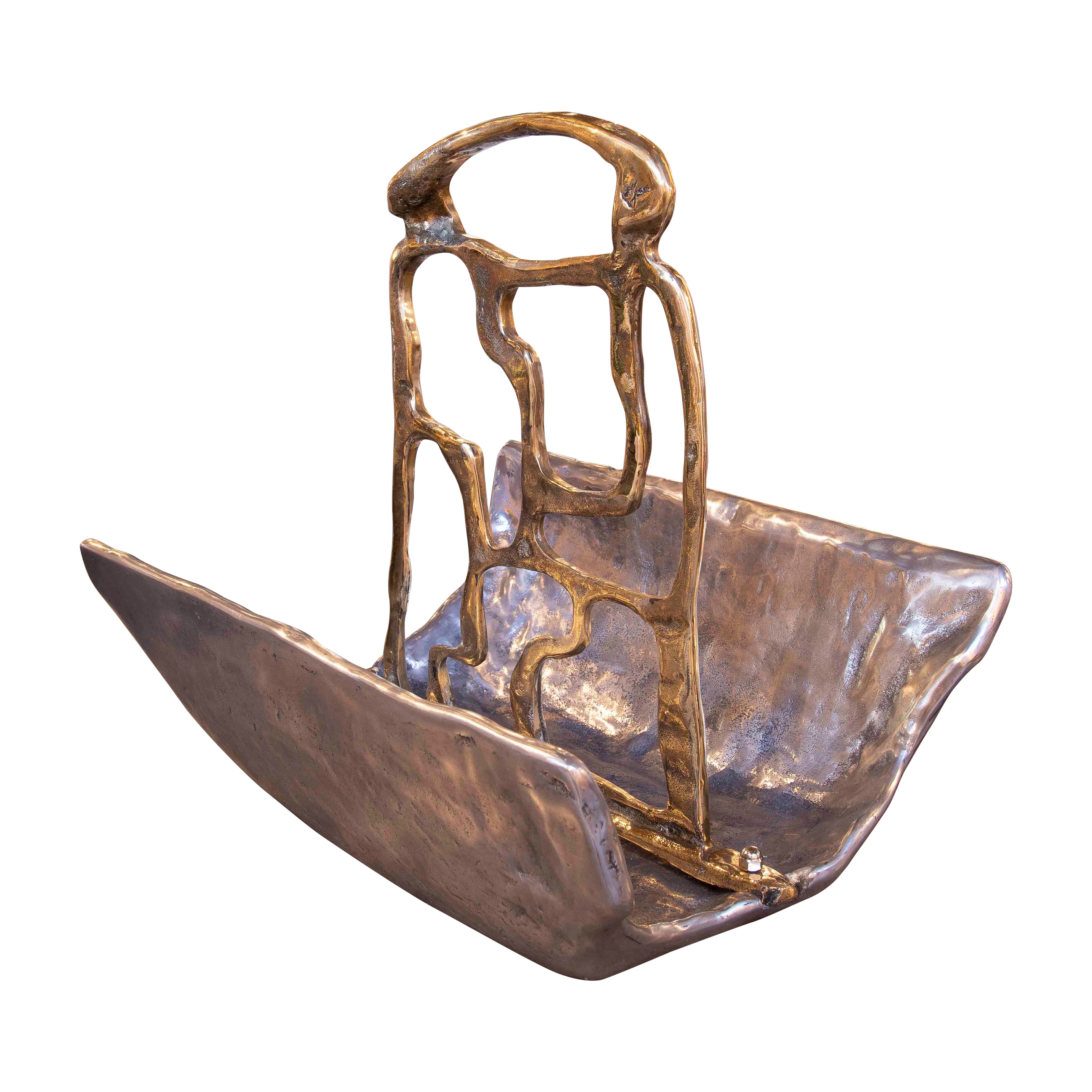 1980er David Marshall Holzschnitzerei in Bronze mit zwei Oberflächen im Angebot
