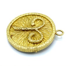 1980's David Webb Yellow Gold Astrological Sign Aries Pendant and Brooch