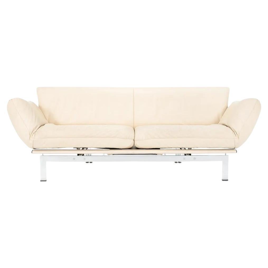 Verstellbares Sofa von Reto Frigg aus weißem Leder, de Sede DS140, 1980er Jahre