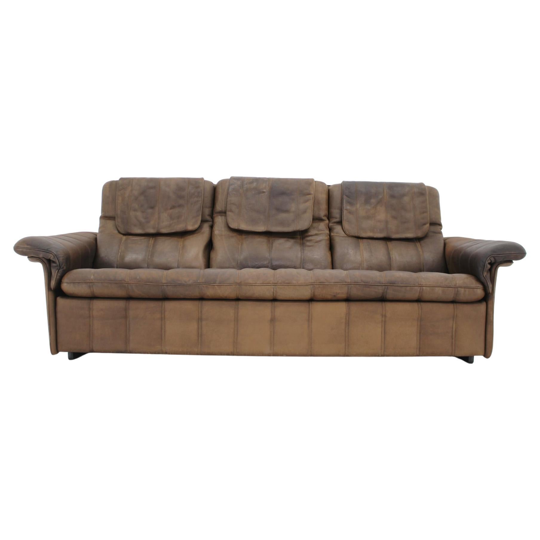1980s De Sede Exclusive Brown Leather Sofa, Switzerland For Sale