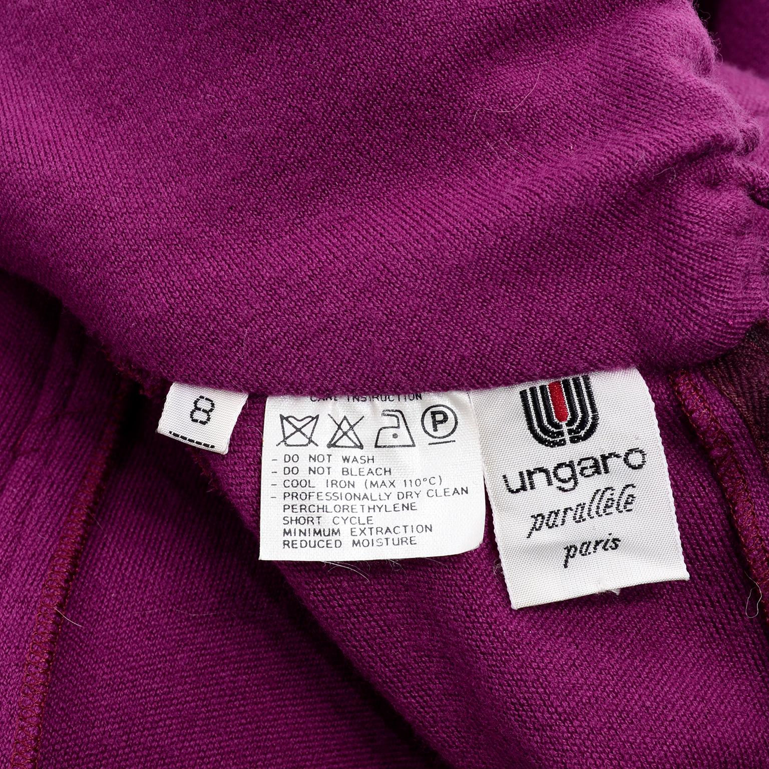 1980s Deadstock Emanuel Ungaro Purple Vintage Dress New W/ Tags 8
