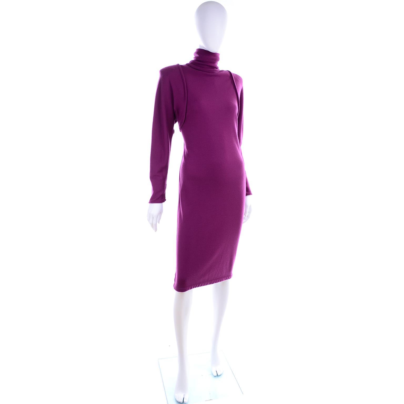 We acquired this deadstock Emanuel Ungaro purple dress from an estate of outstanding vintage designer clothing and accessories from the 1970's and 1980's.  We love Ungaro vintage dresses and we usually buy them whenever we can!  This vintage purple 