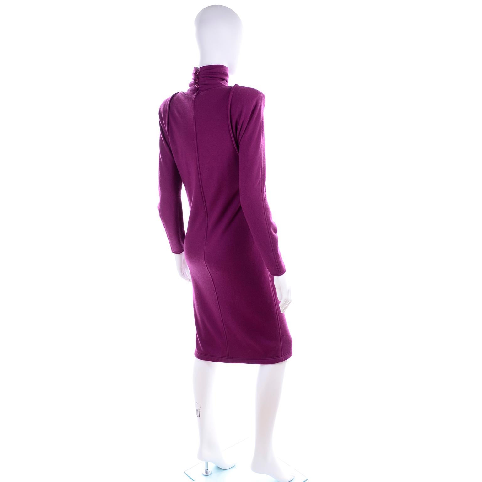 1980s Deadstock Emanuel Ungaro Purple Vintage Dress New W/ Tags In New Condition In Portland, OR