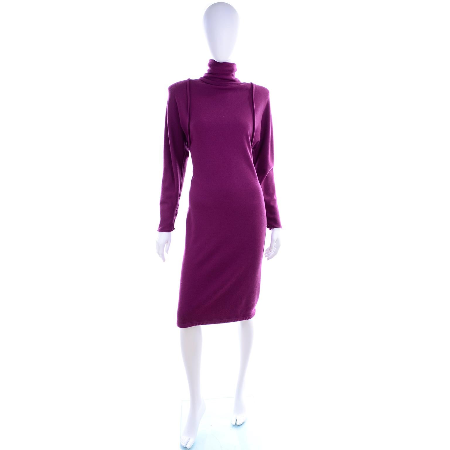 Women's 1980s Deadstock Emanuel Ungaro Purple Vintage Dress New W/ Tags