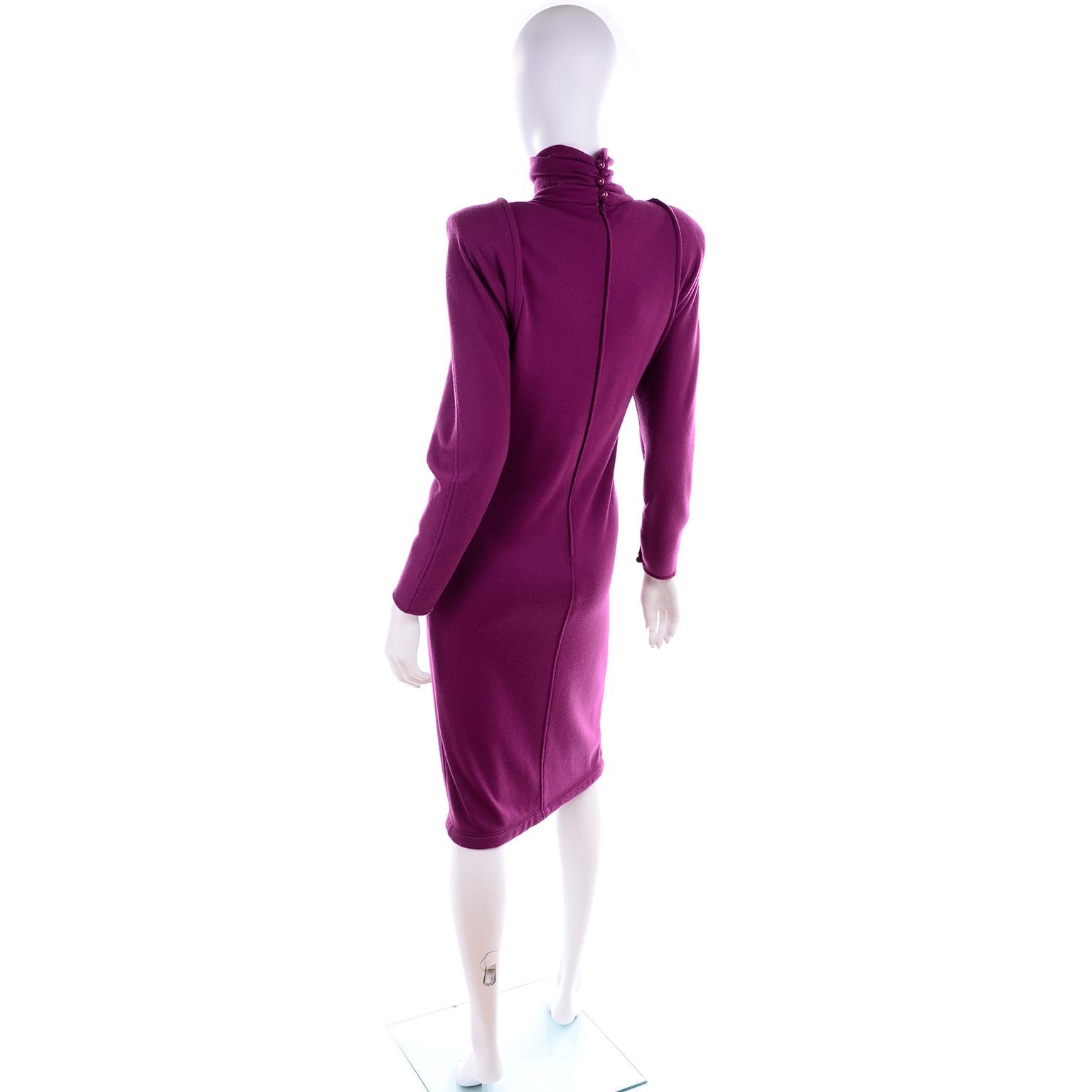 1980s Deadstock Emanuel Ungaro Purple Vintage Dress New W/ Tags 1