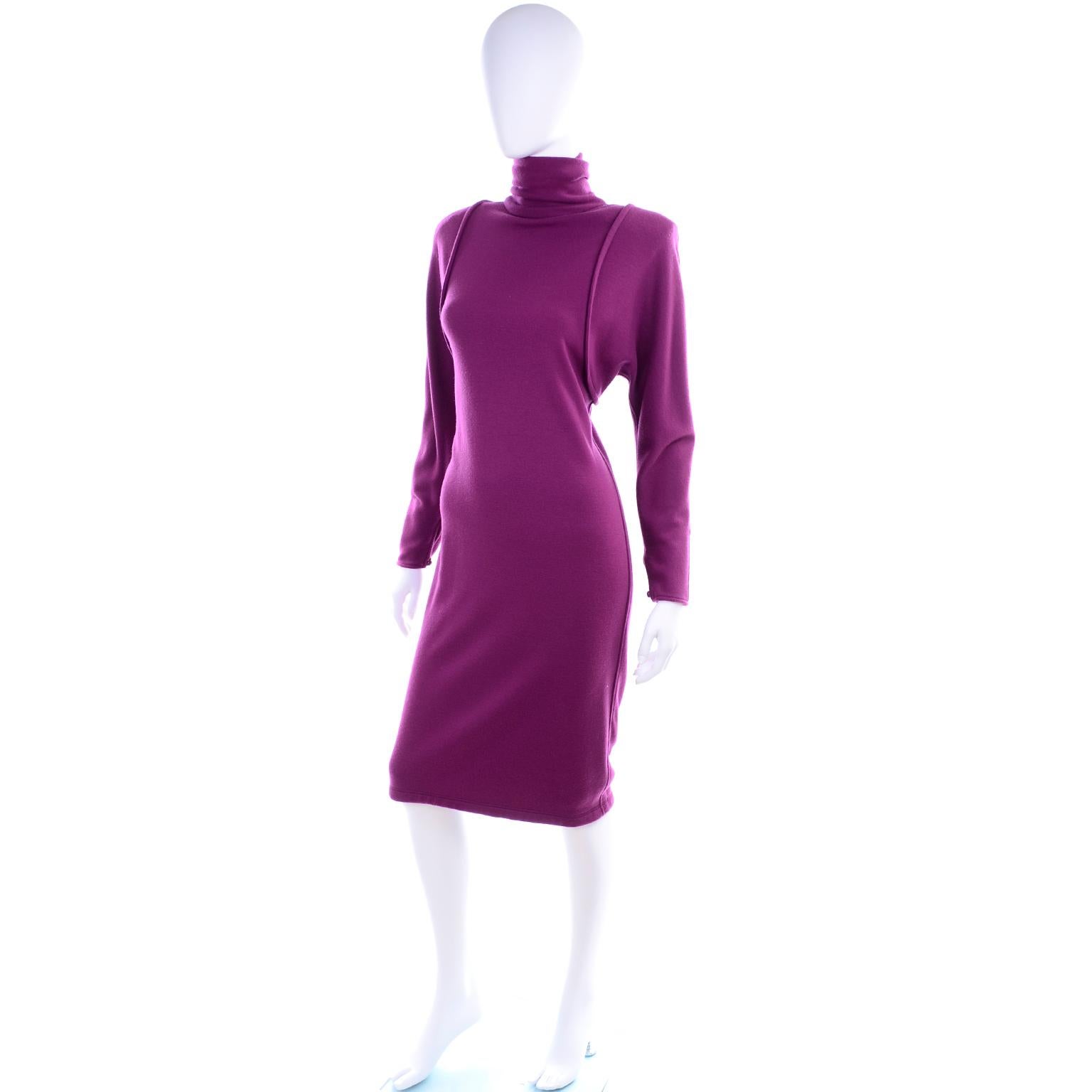 1980s Deadstock Emanuel Ungaro Purple Vintage Dress New W/ Tags 2