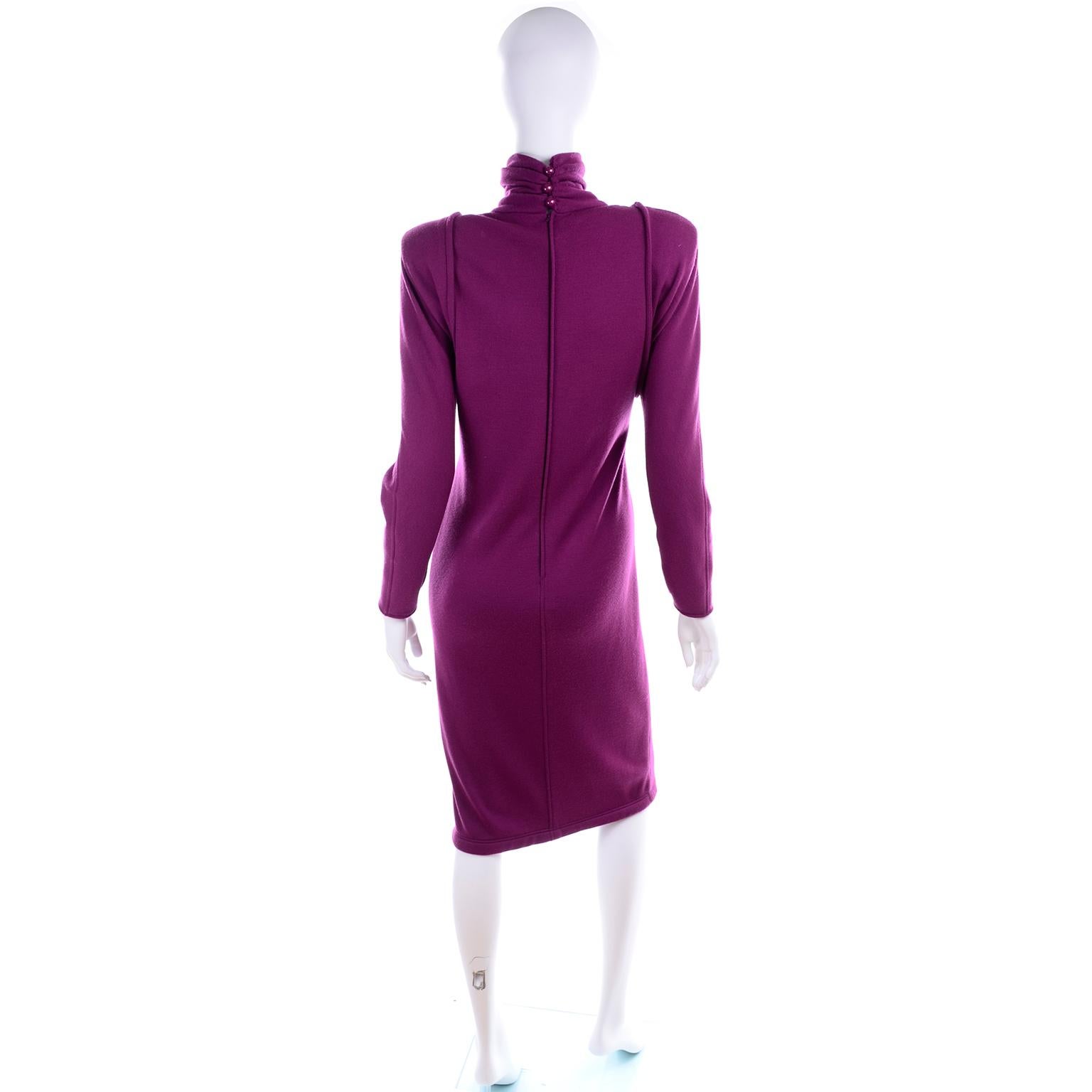 1980s Deadstock Emanuel Ungaro Purple Vintage Dress New W/ Tags 3