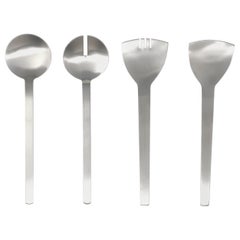 1980s Deco Stainless Serving Utensils, Set of Four