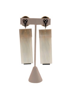 1980's Deco Style Mirrored Rectangle Clip Earrings