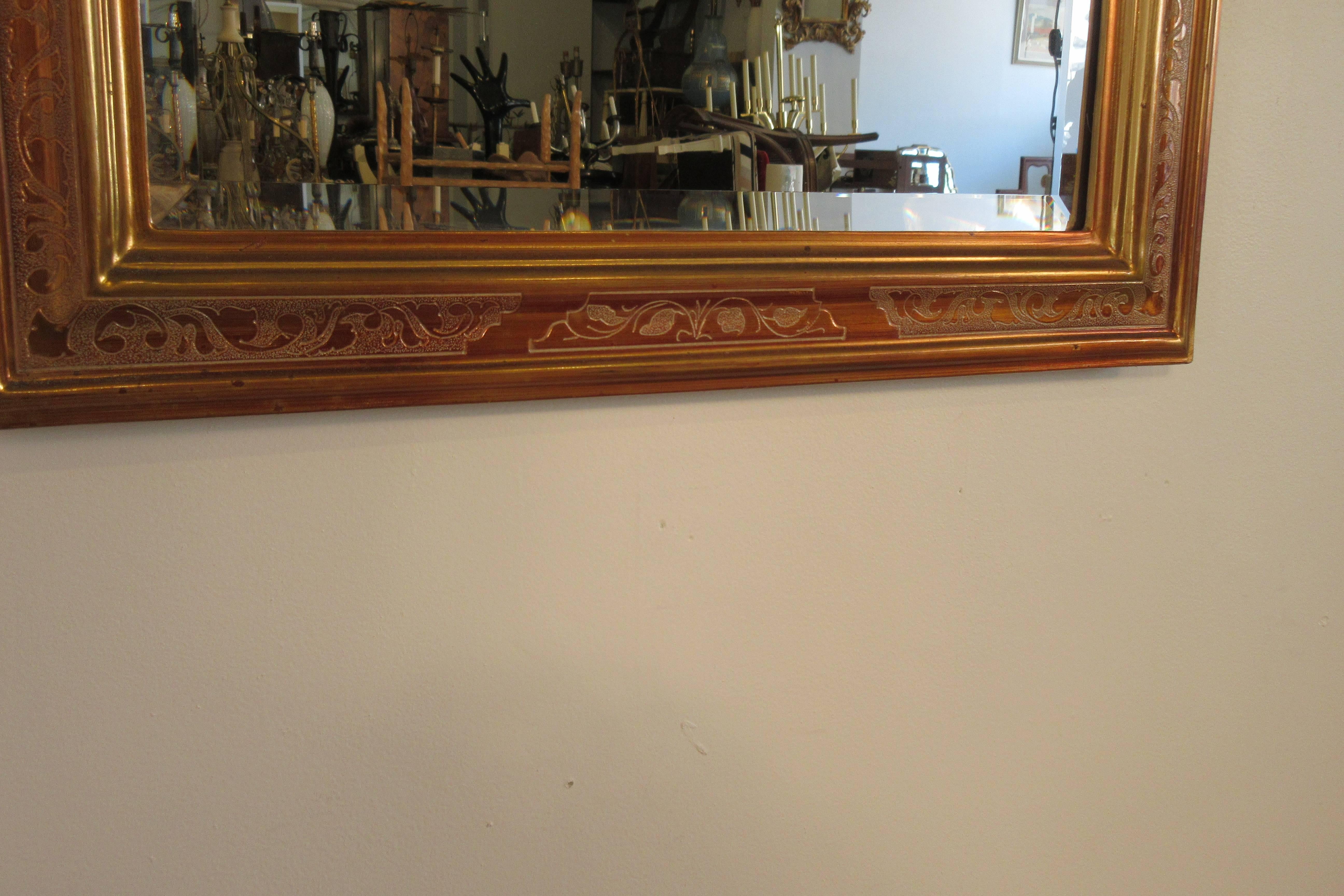 1980s Decorative Beveled Glass Mirror For Sale 2
