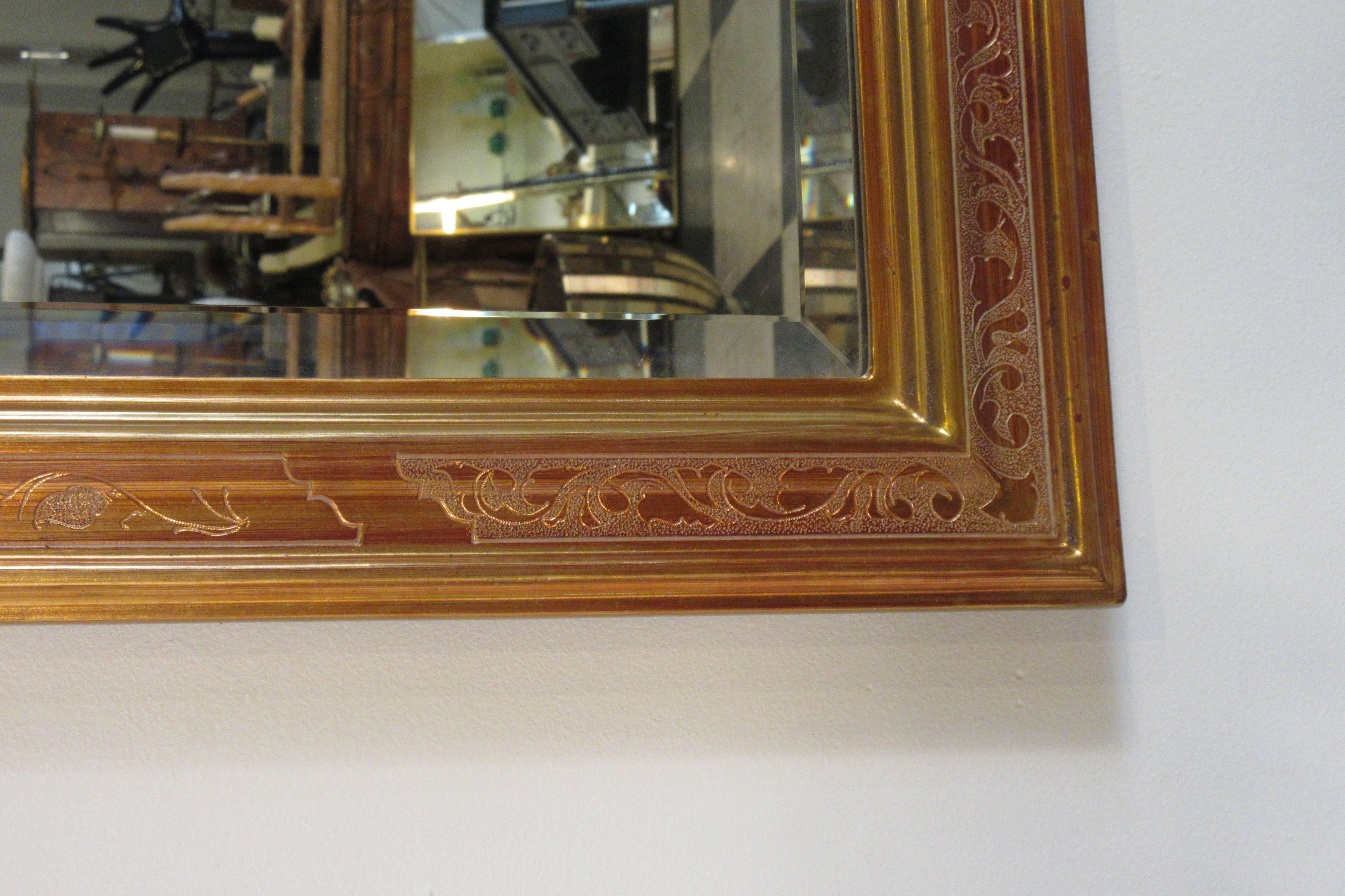 1980s Decorative Beveled Glass Mirror For Sale 3