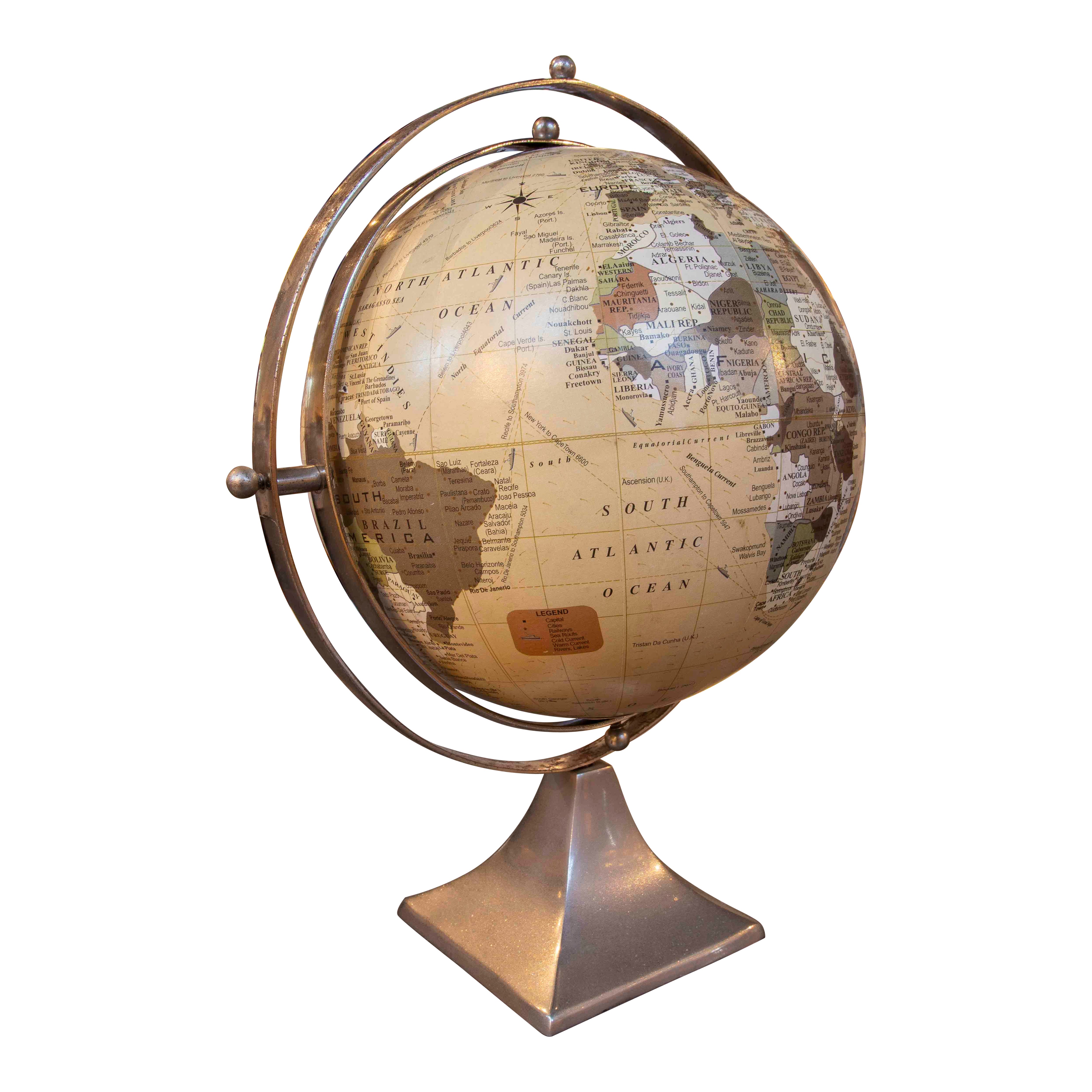 1980s Decorative Globe with Metal Base