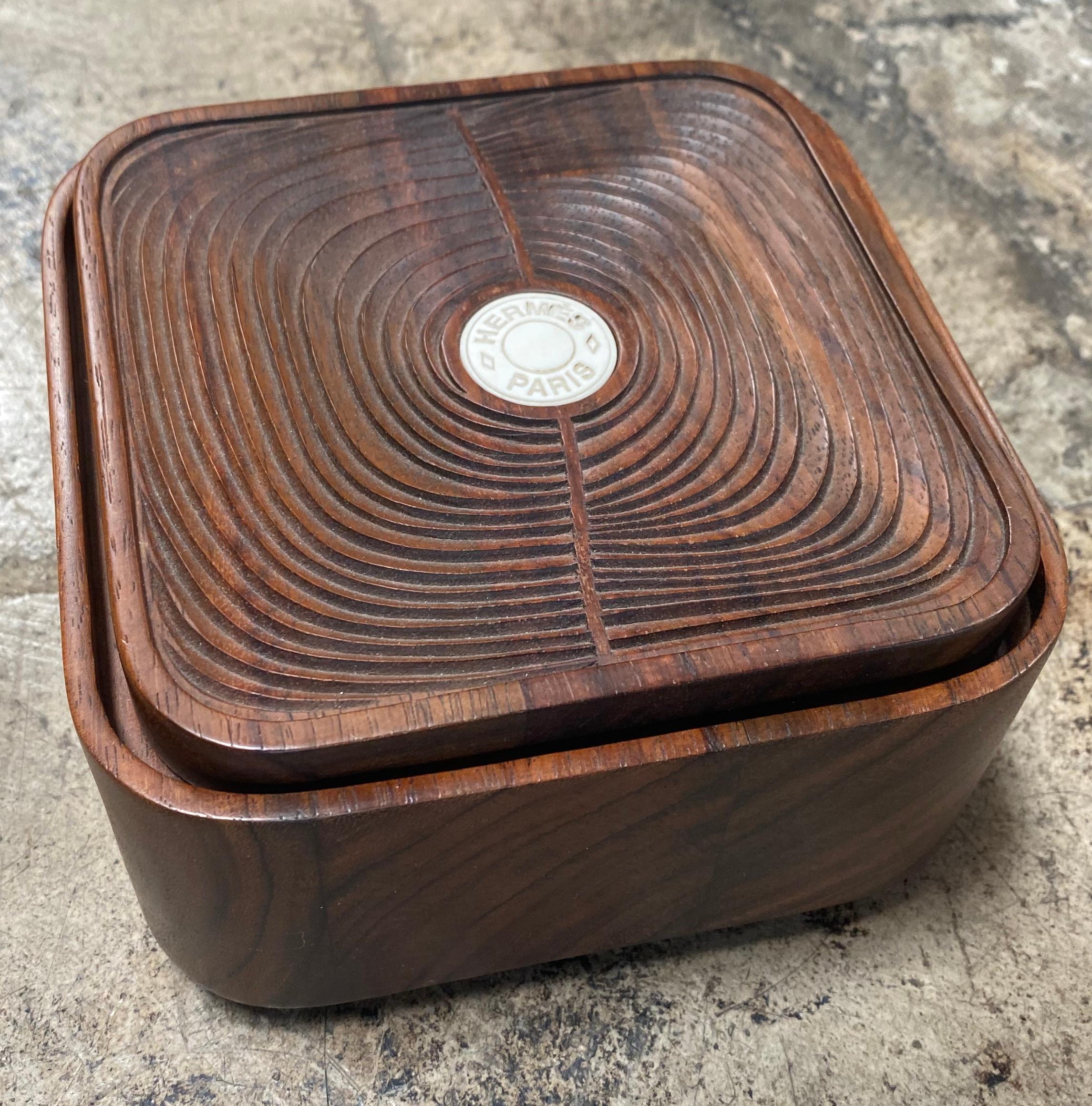 1980s Decorative Hermes Wood Box In Good Condition In Los Angeles, CA