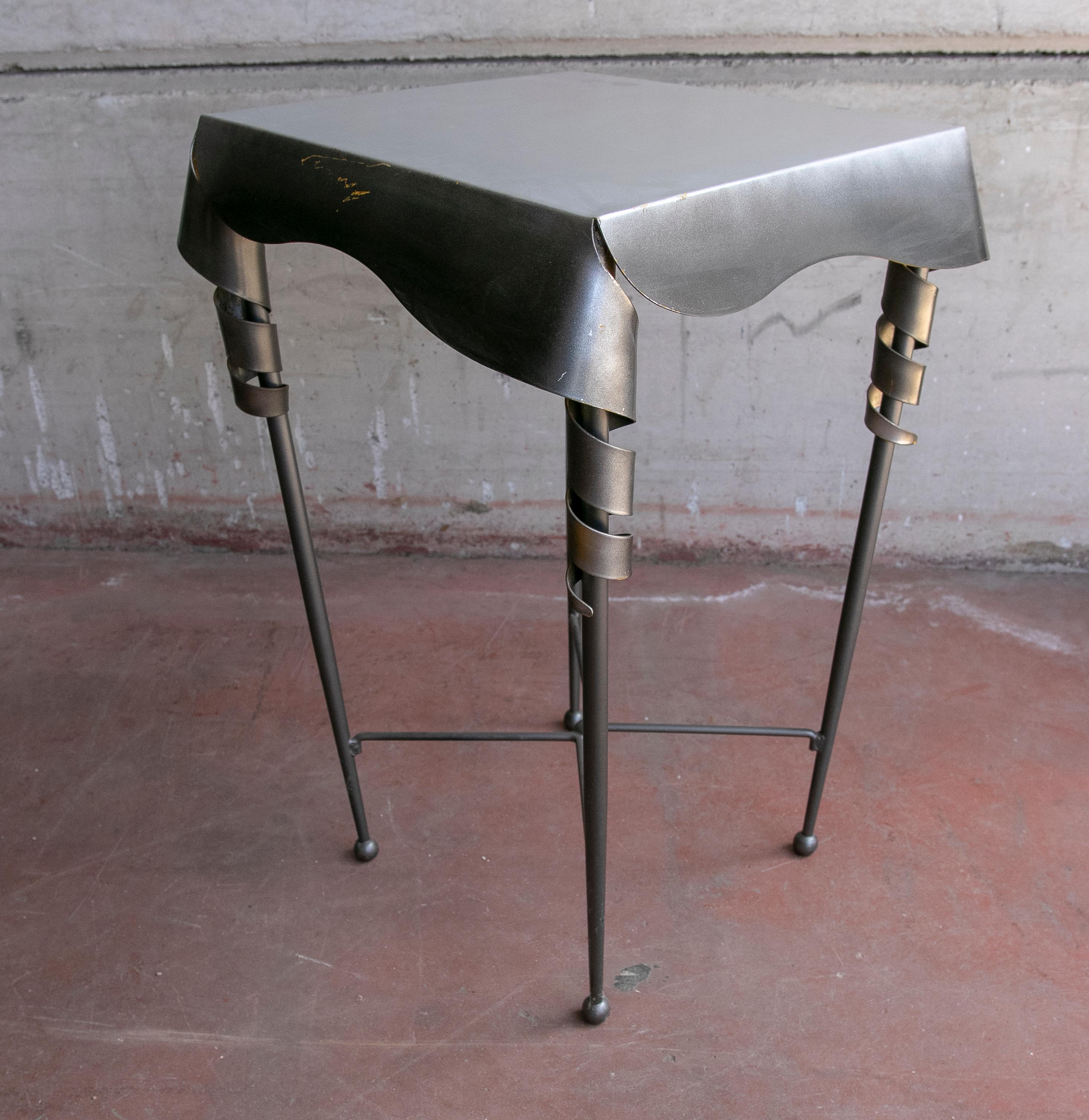 Spanish 1980s Design Iron Side Table