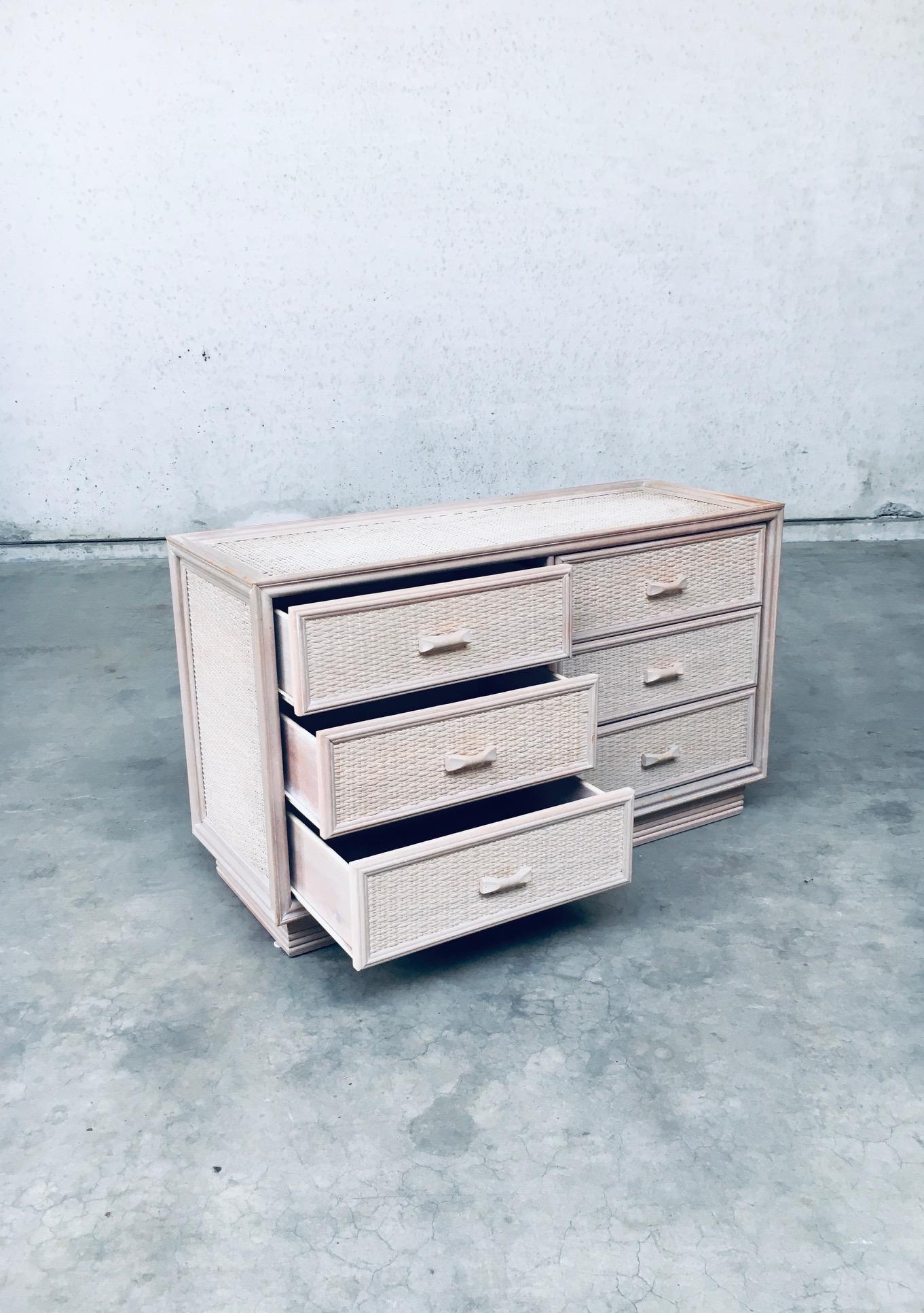 Cassettiera in rattan lavato di design anni '80 In condizioni discrete in vendita a Oud-Turnhout, VAN